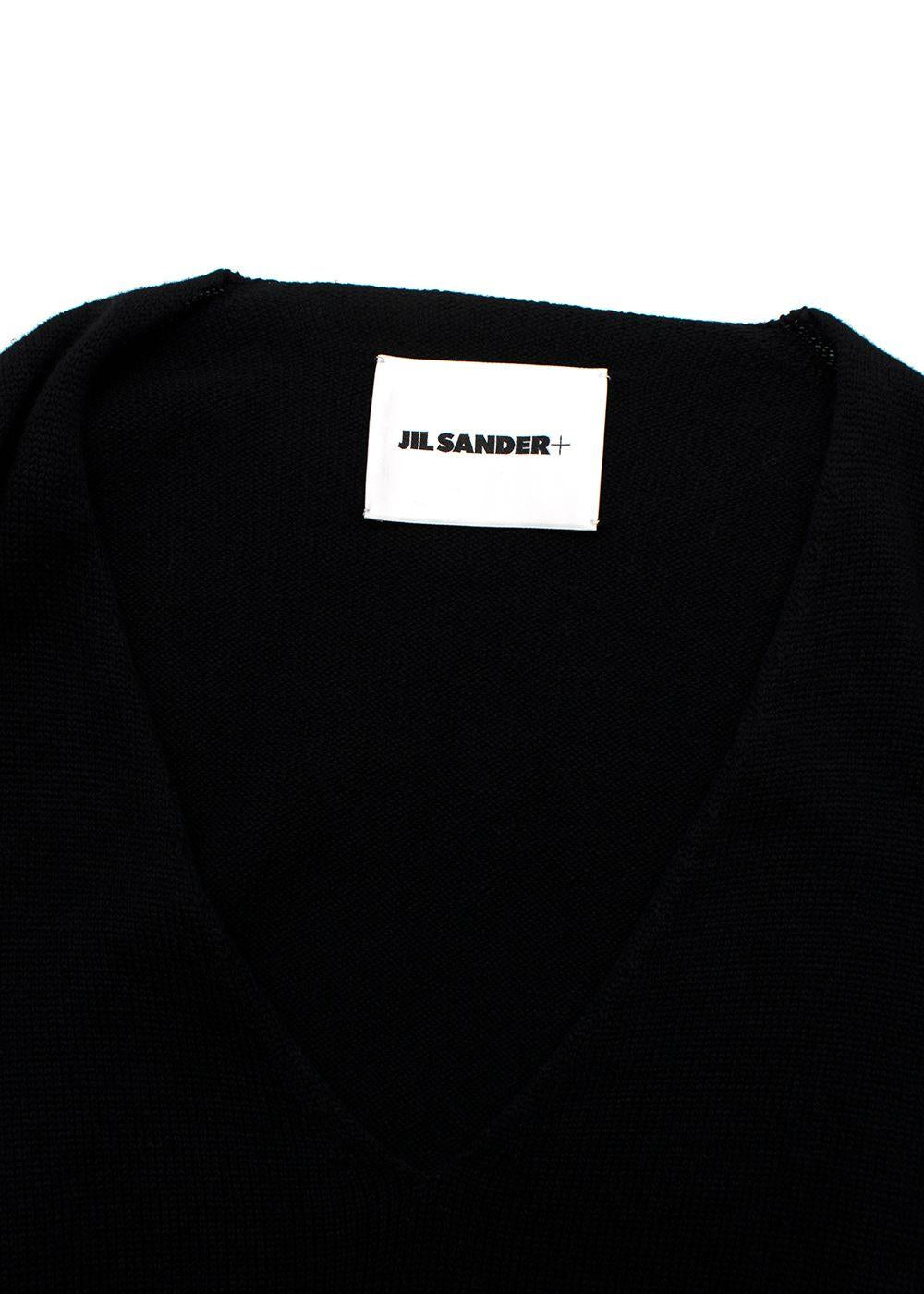 Jil Sander Black V Neck Jumper Dress