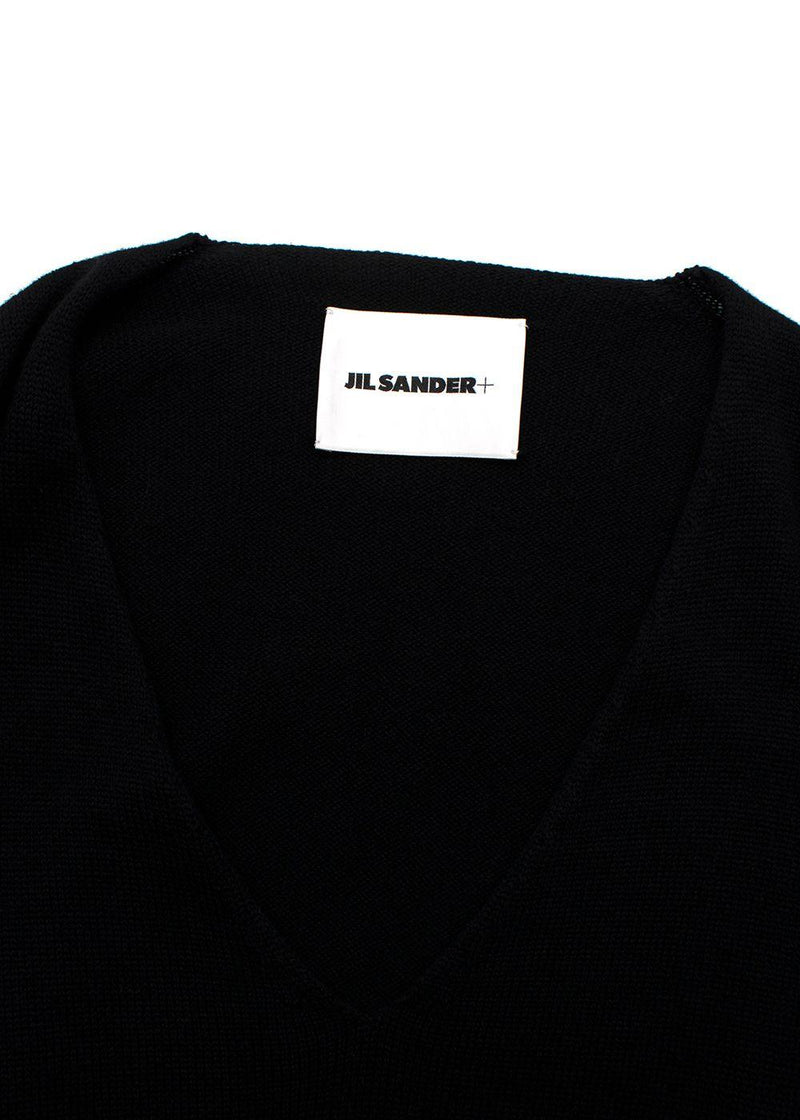 Jil Sander Black V Neck Jumper Dress