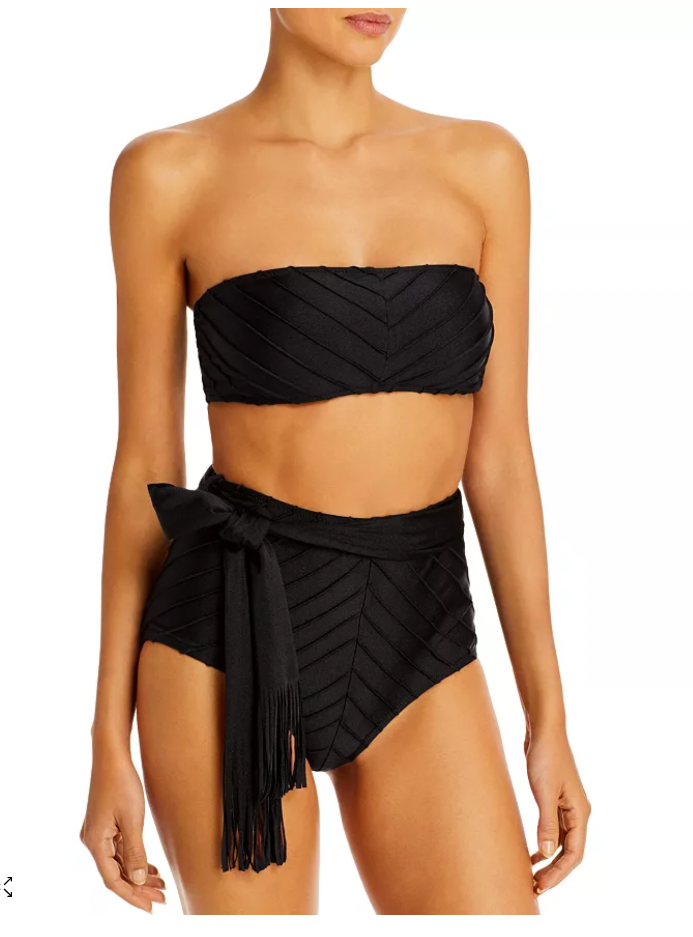 Shani Shemer Black High Waisted Bikini and Bandeau Set