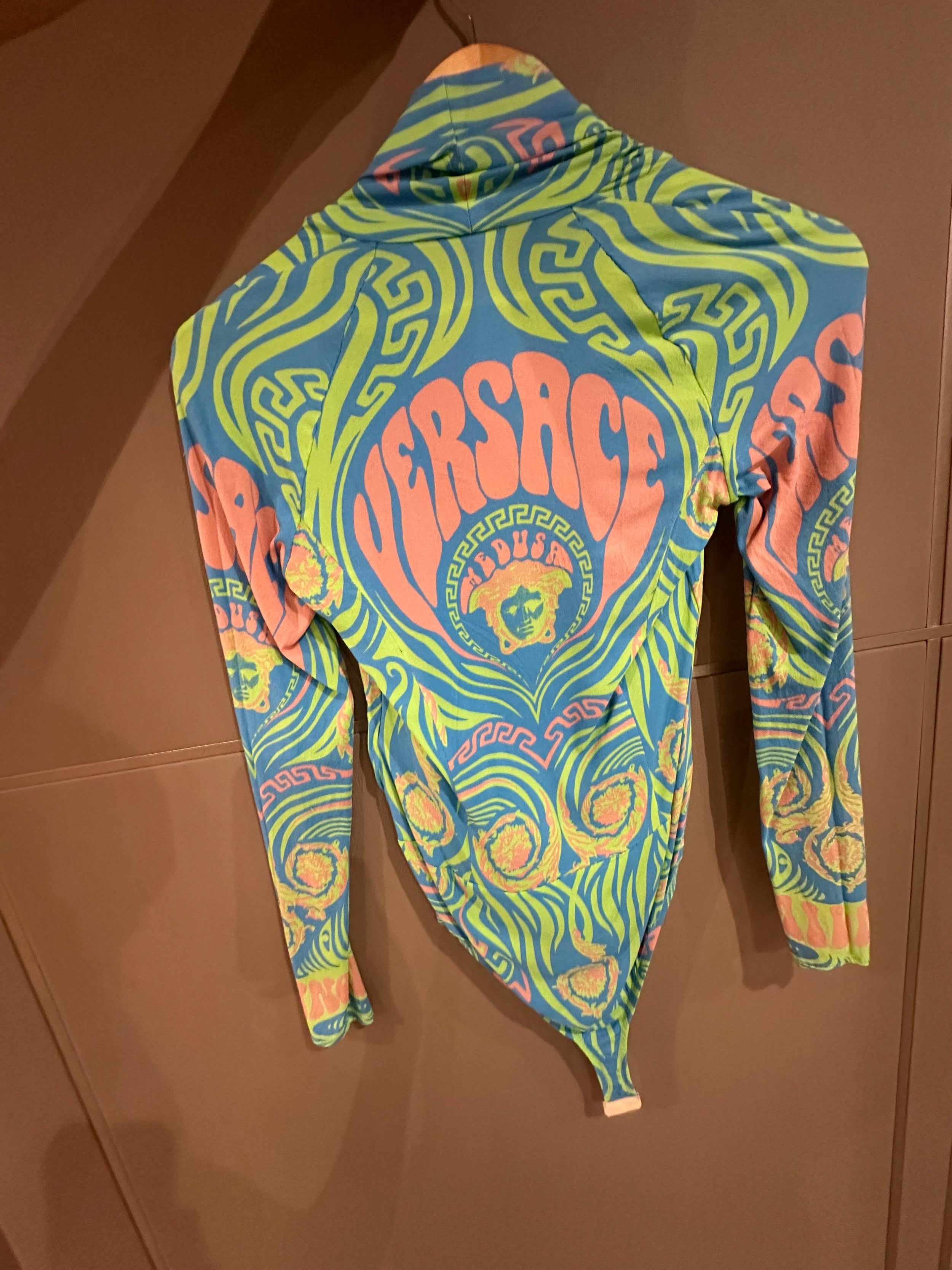 Versace Multicoloured Draped Bodysuit
