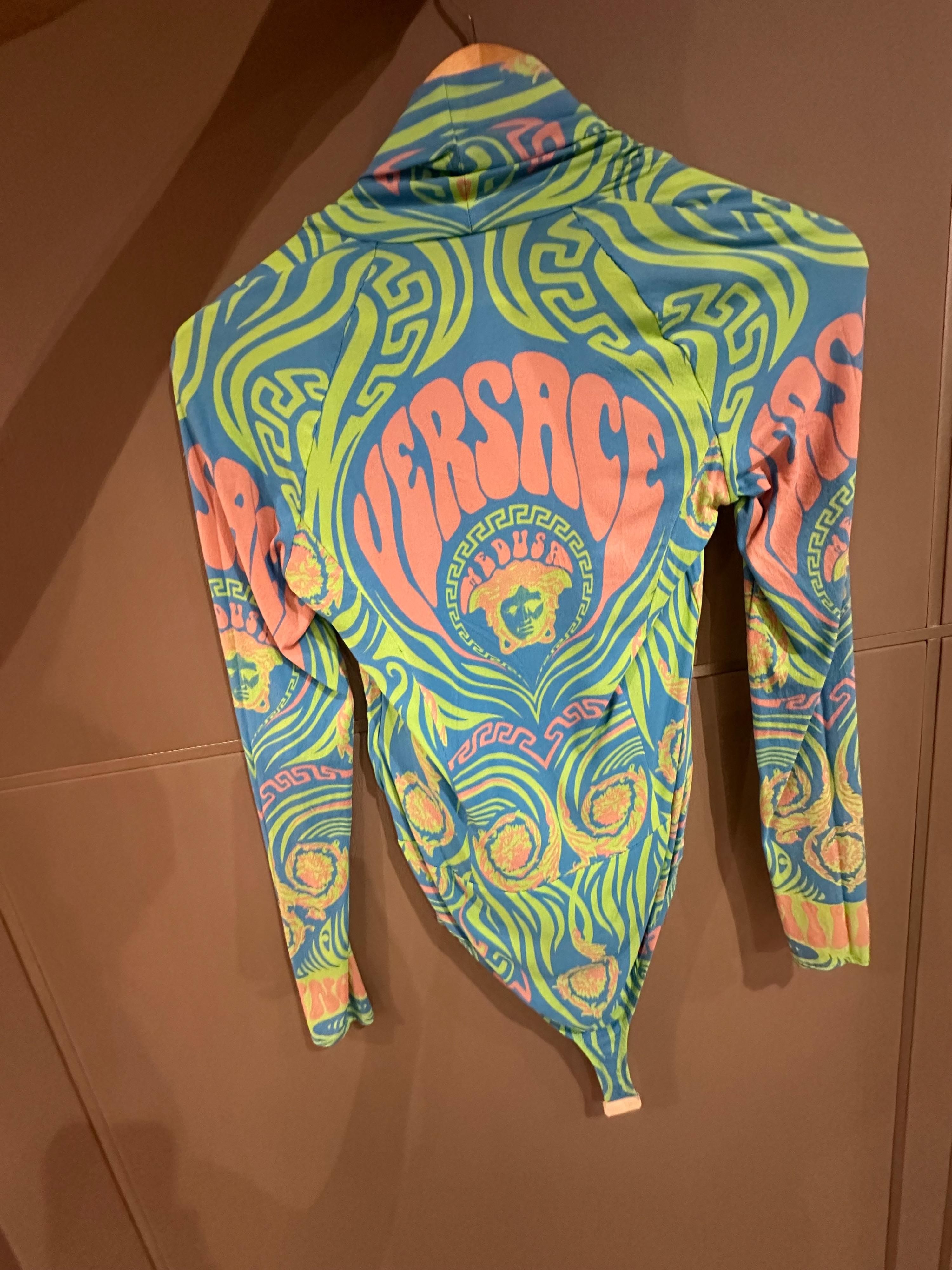 Versace Multicoloured Draped Bodysuit