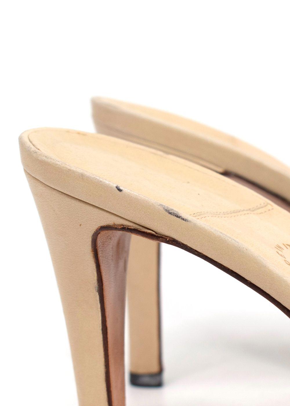 Chanel Cream Leather Mules