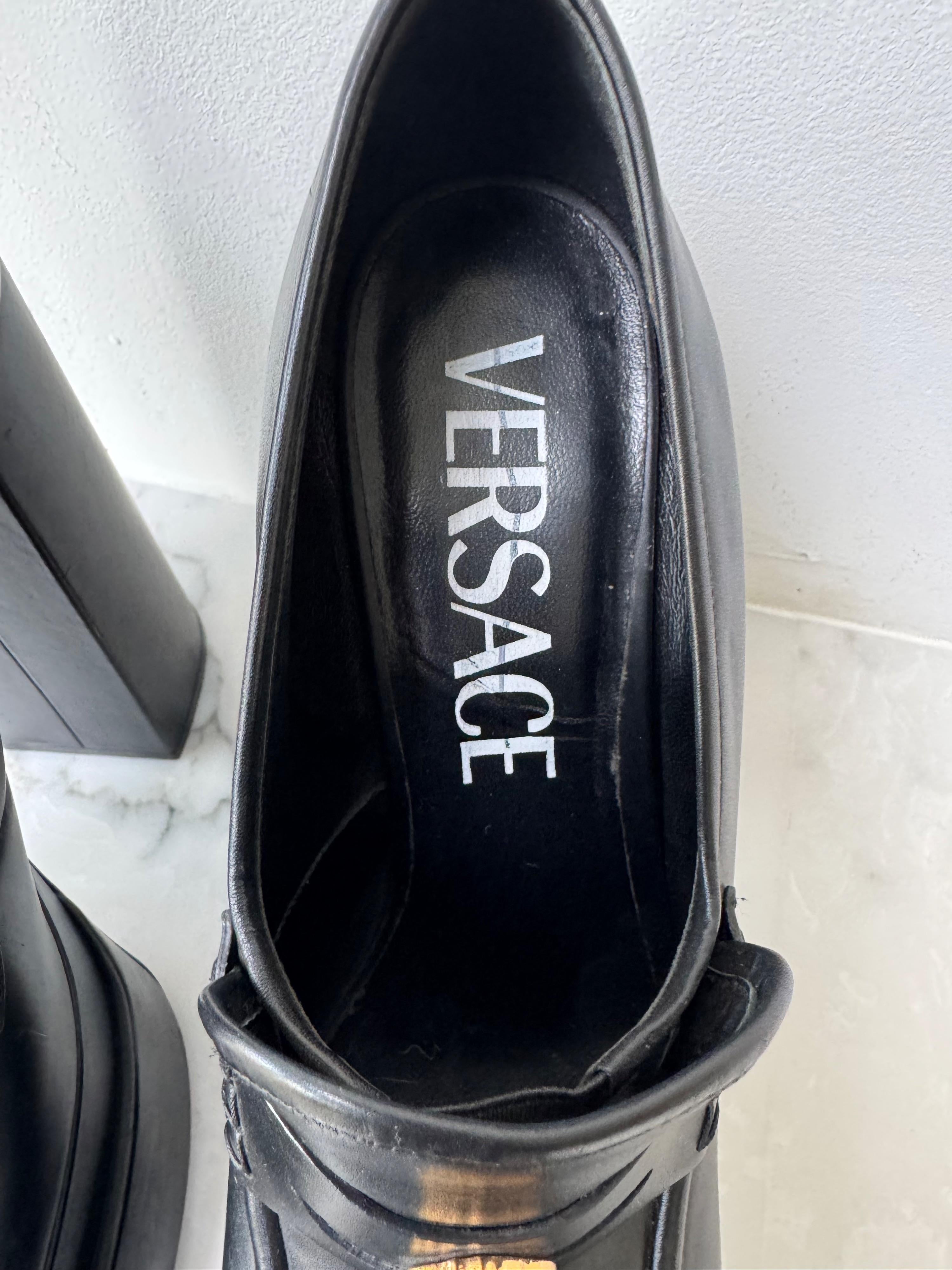 Versace Black Platform Loafers