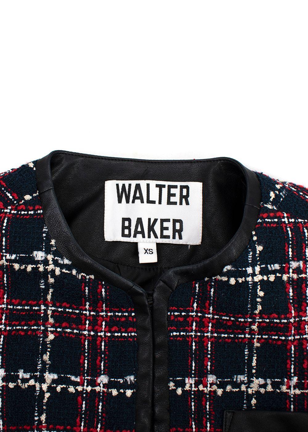 Walter Baker Red and Navy Checkered Tweed Jacket