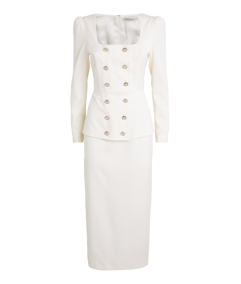 Alessandra Rich  Light Wool Double Breasted Dress