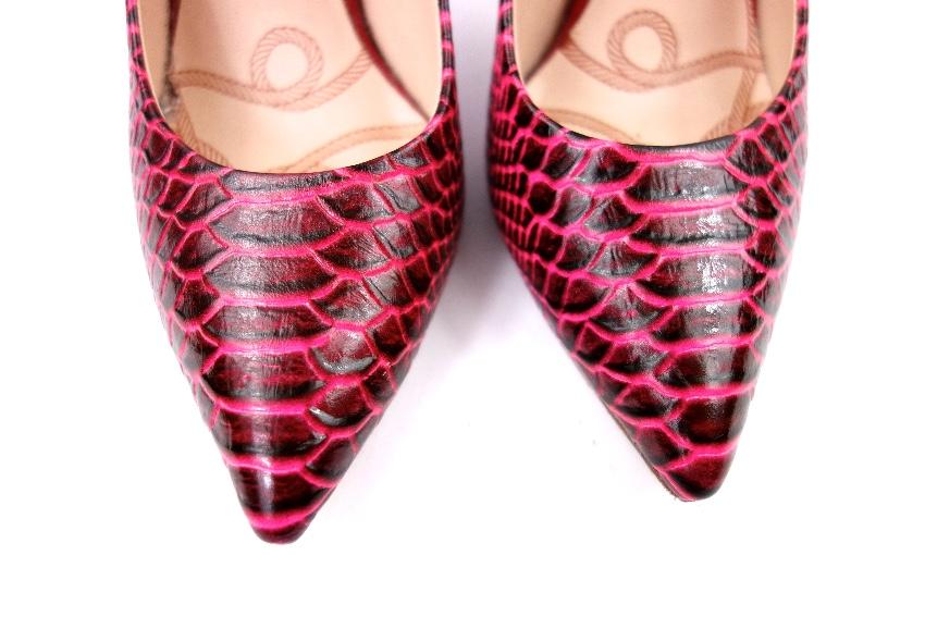 Lucy Choi Neon Snake Print Pumps