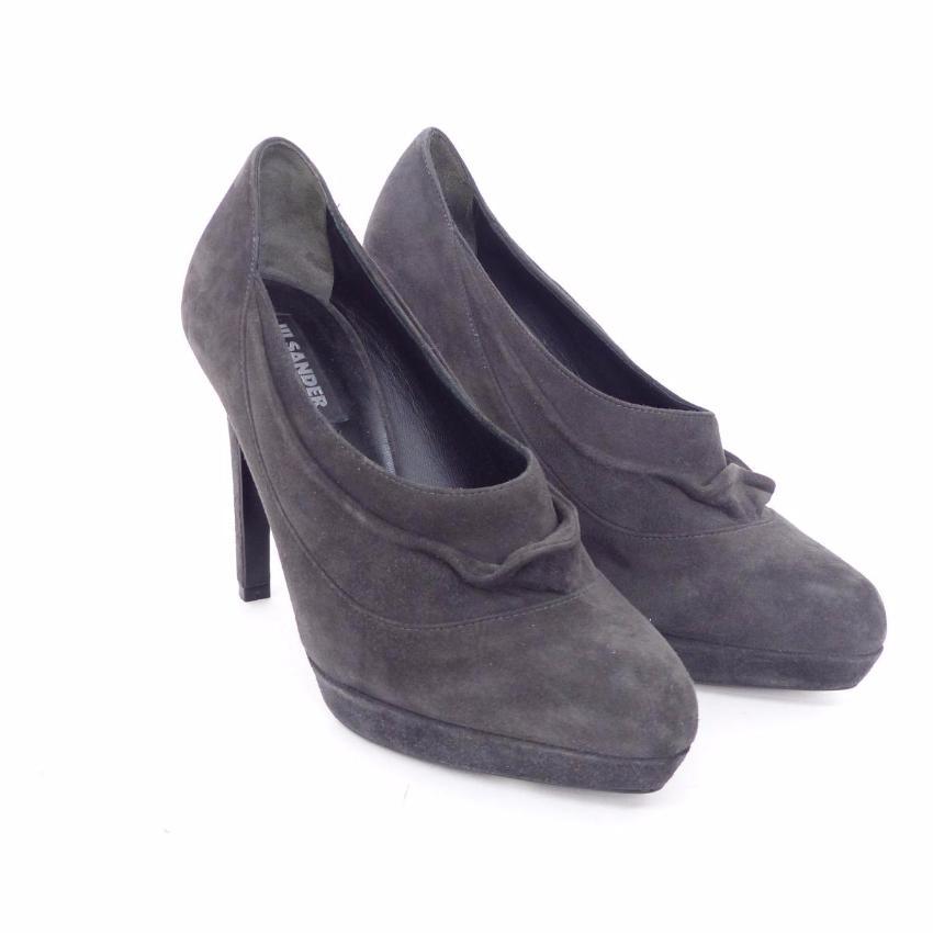 JIL SANDER Grey Suede Ankle Boots