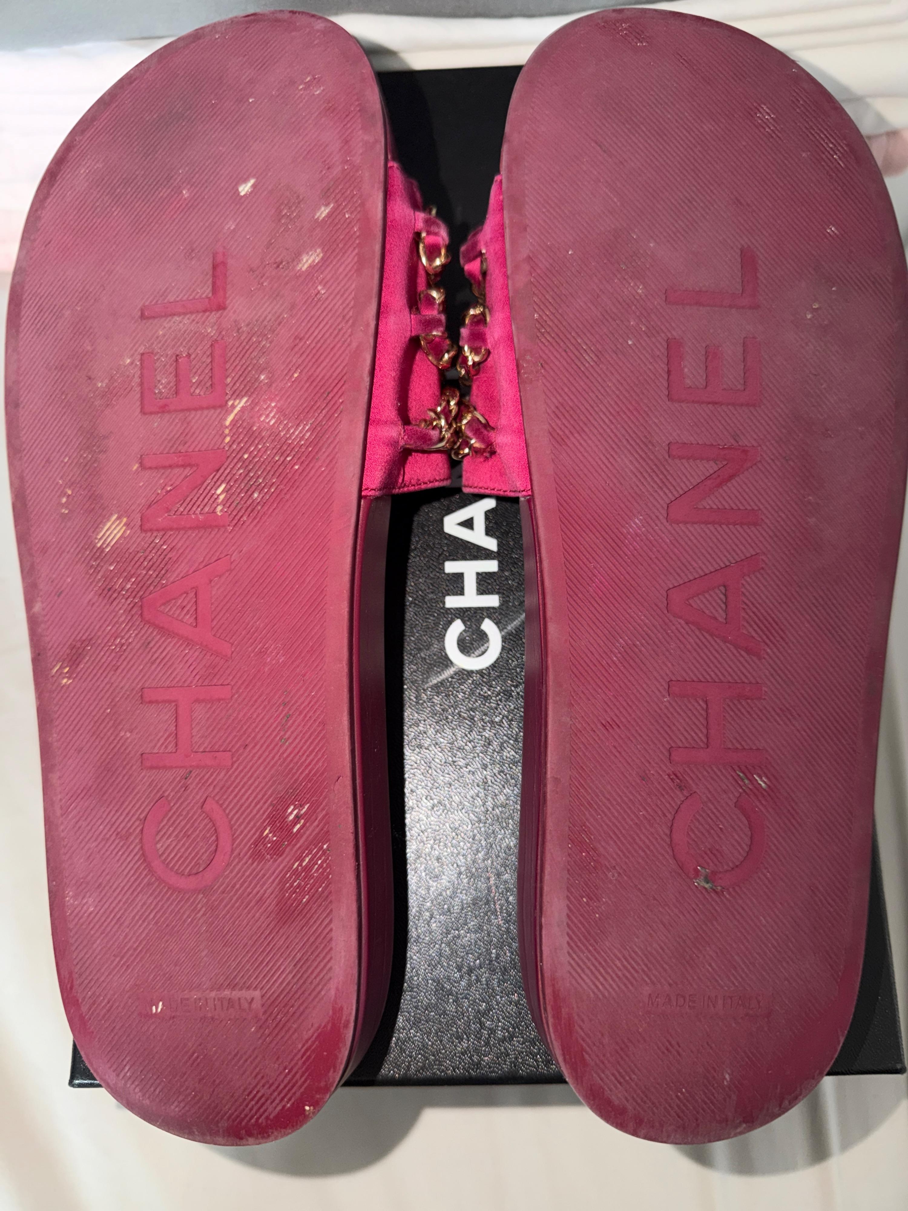 Chanel Chain Embellished Slides