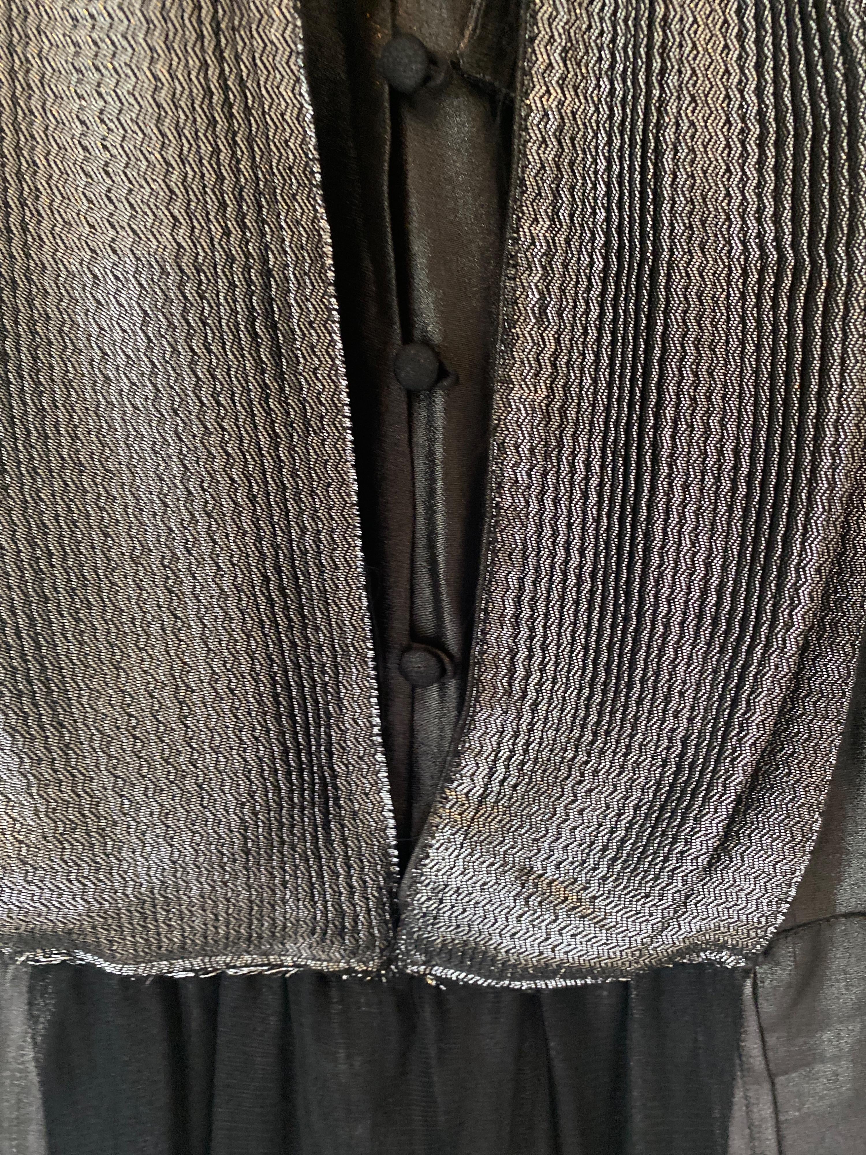 Black & Silver Silk Dress