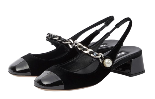 Miu Miu Black Slingback Pumps