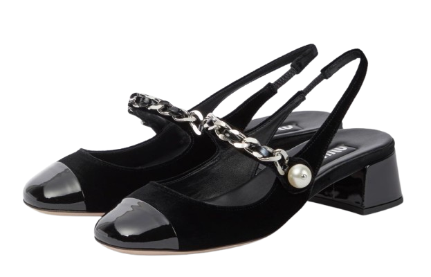 Miu Miu Black Slingback Pumps