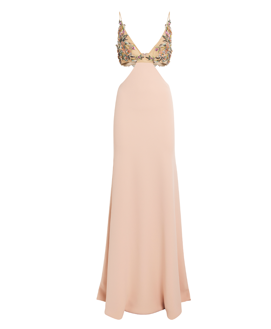 Floral Appliqué Maxi Dress