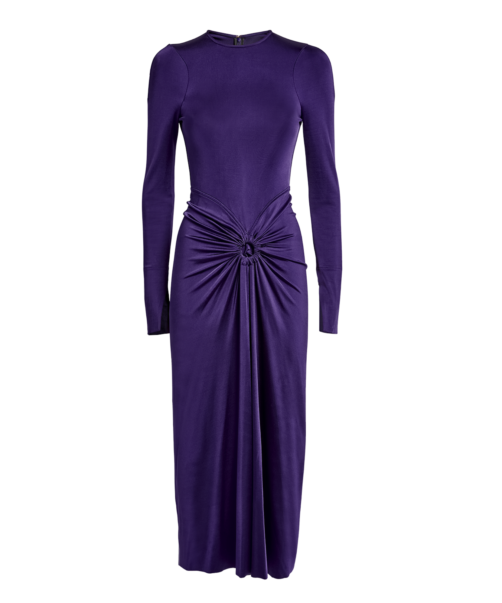 Victoria Beckham Open-Back Gathered Stretch-Satin Jersey Gown