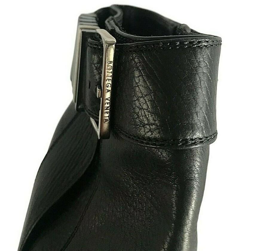 Bottega Veneta black buckle detail ankle boots
