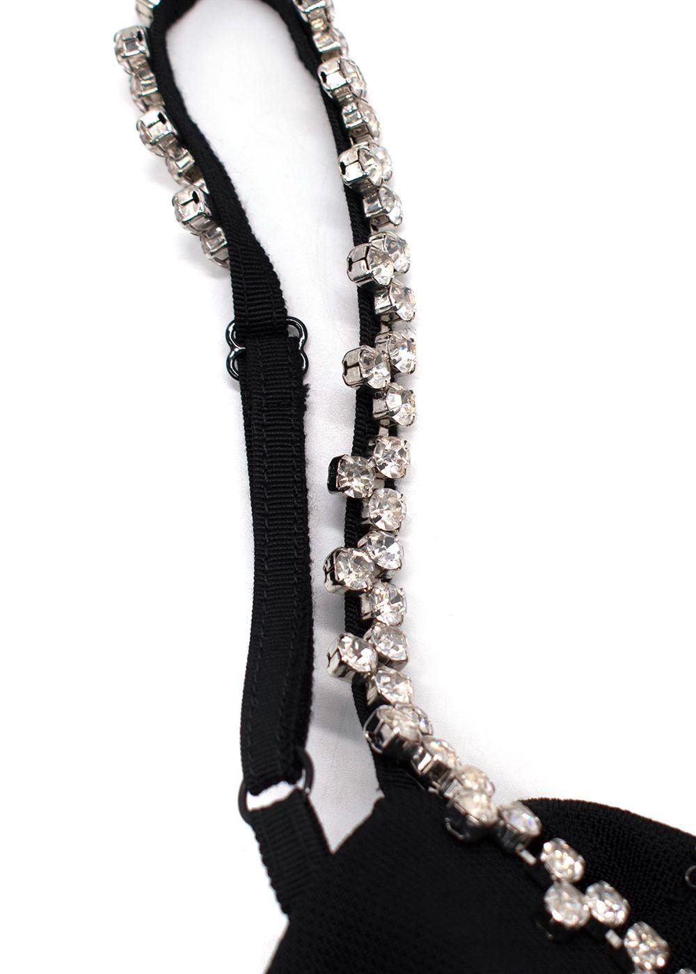 AREA Crystal Straps Black Catsuit