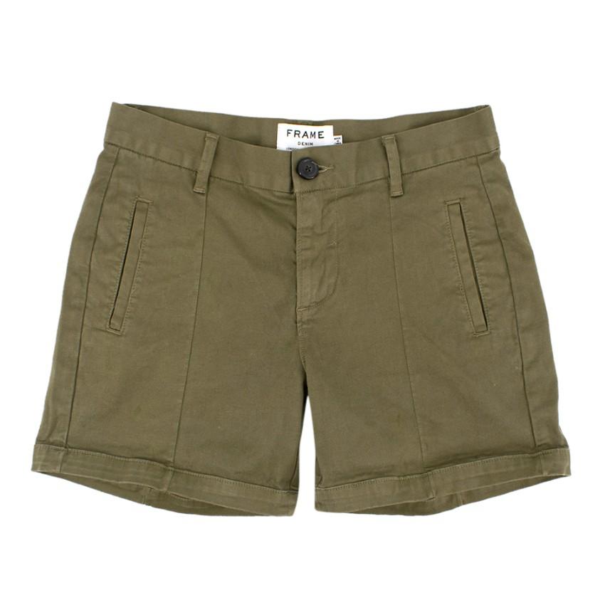 Frame Army-green Le Cuffed Shorts