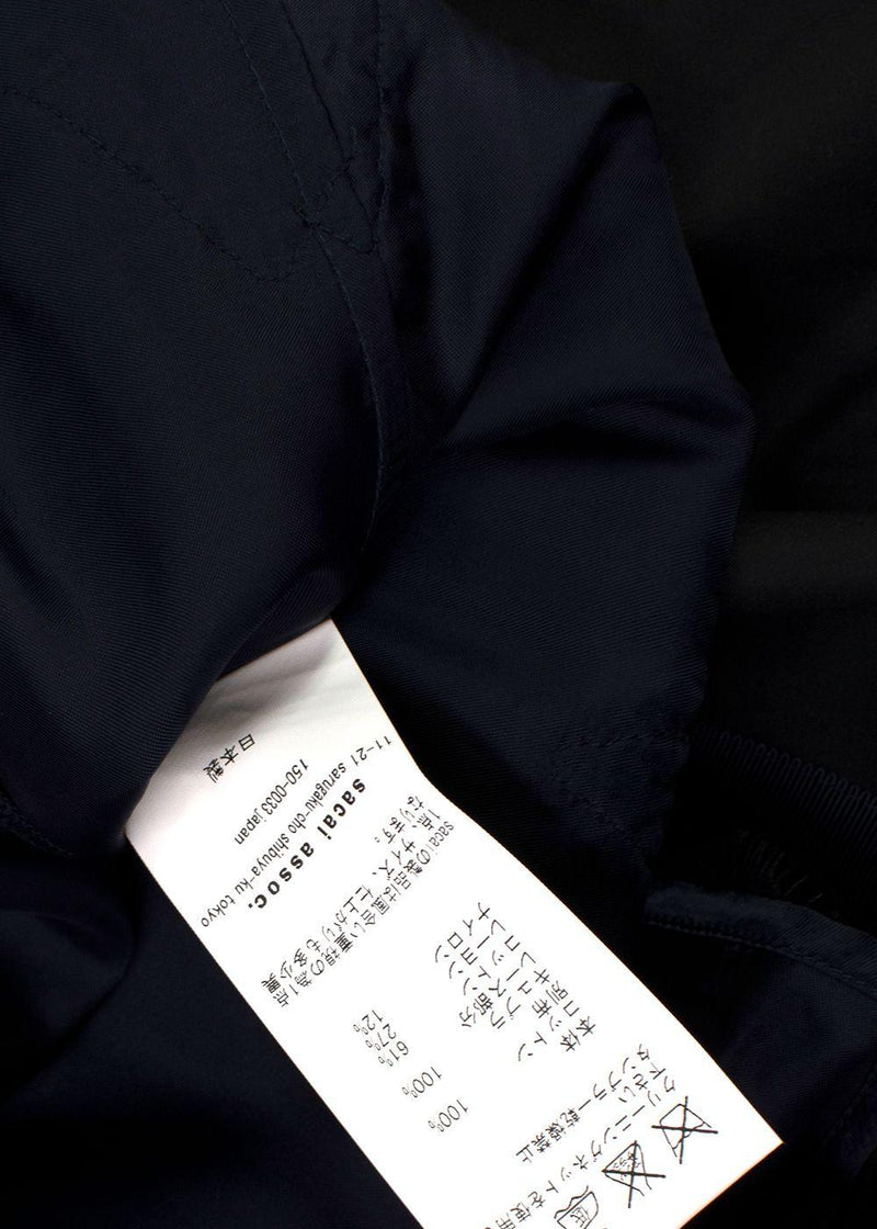 Sacai Cape Black Lace Trimmed A-line Shirt Dress