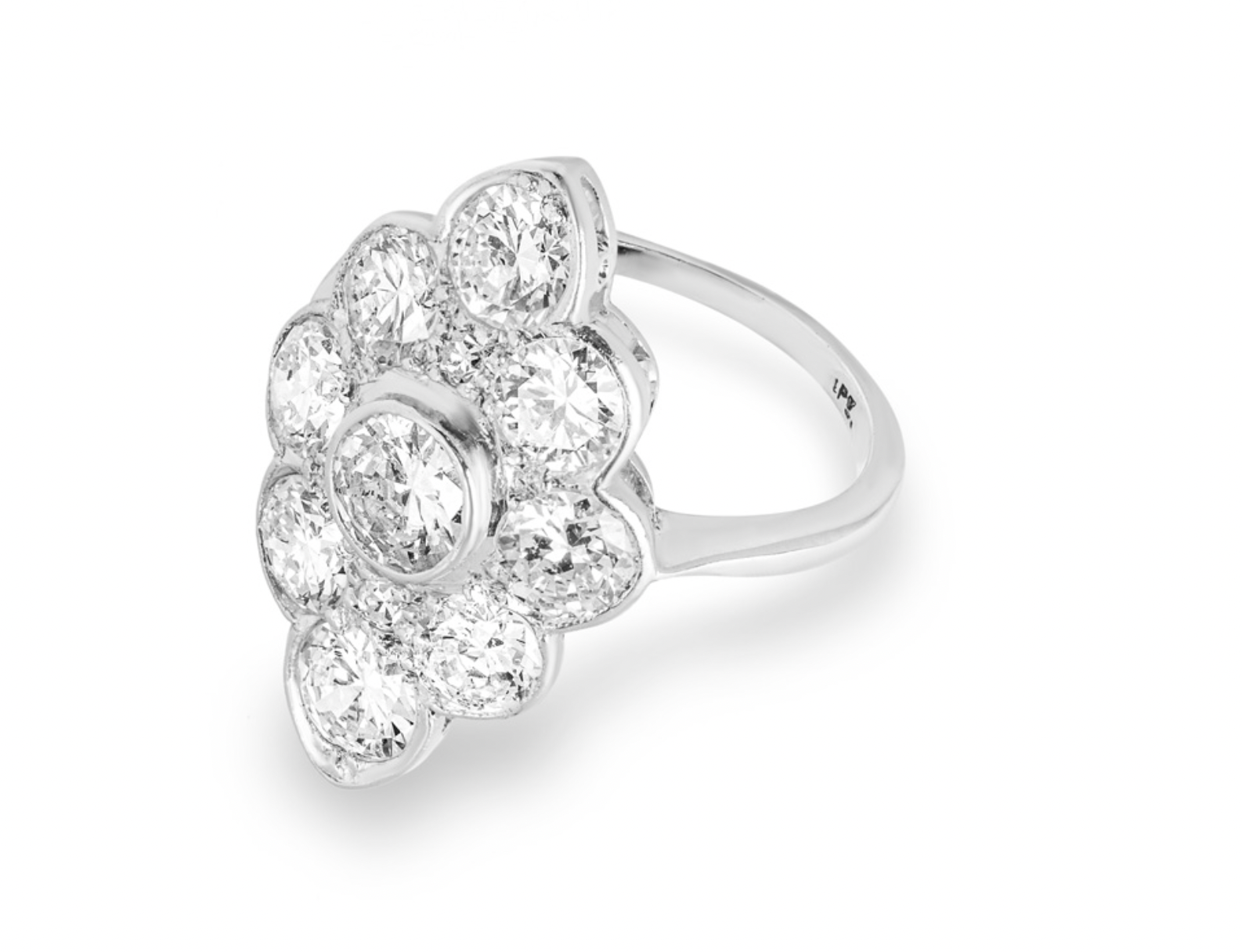 18k White Gold Diamon Navette Ring
