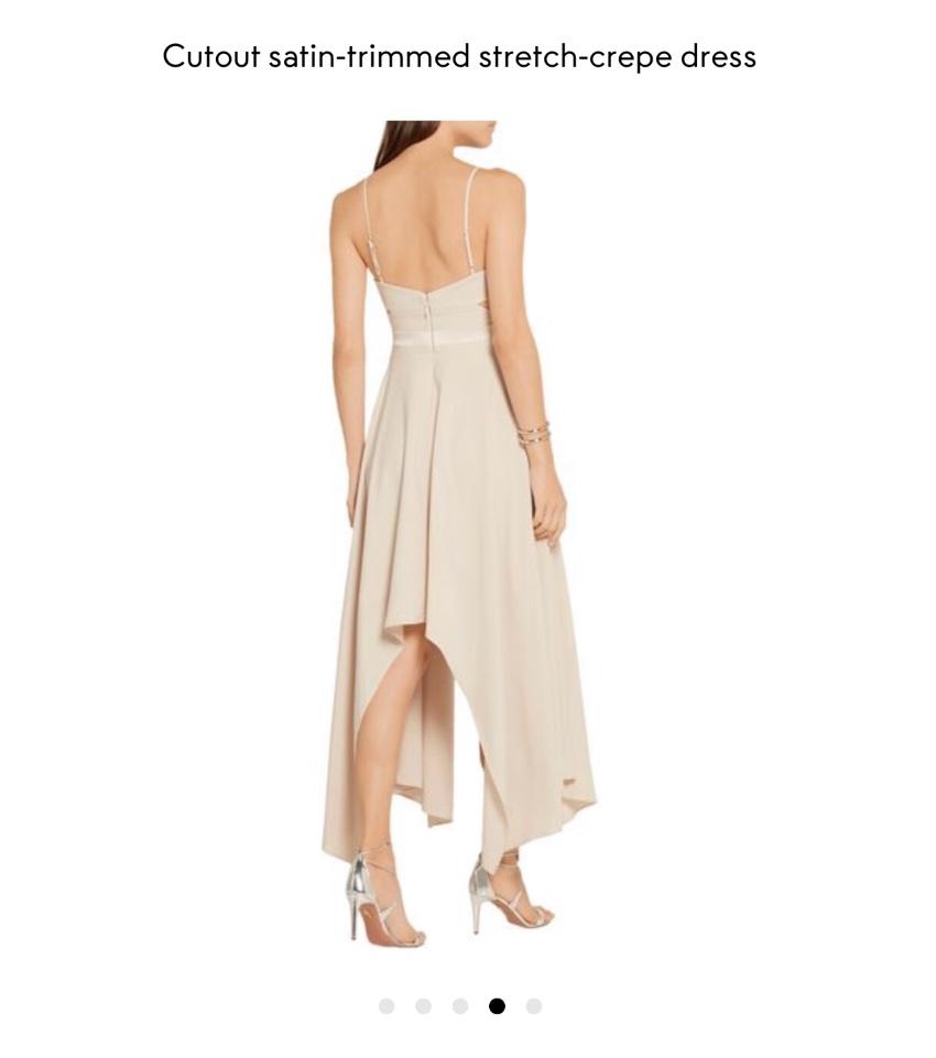 Halston Cutout satin-trimmed stretch-crepe dress