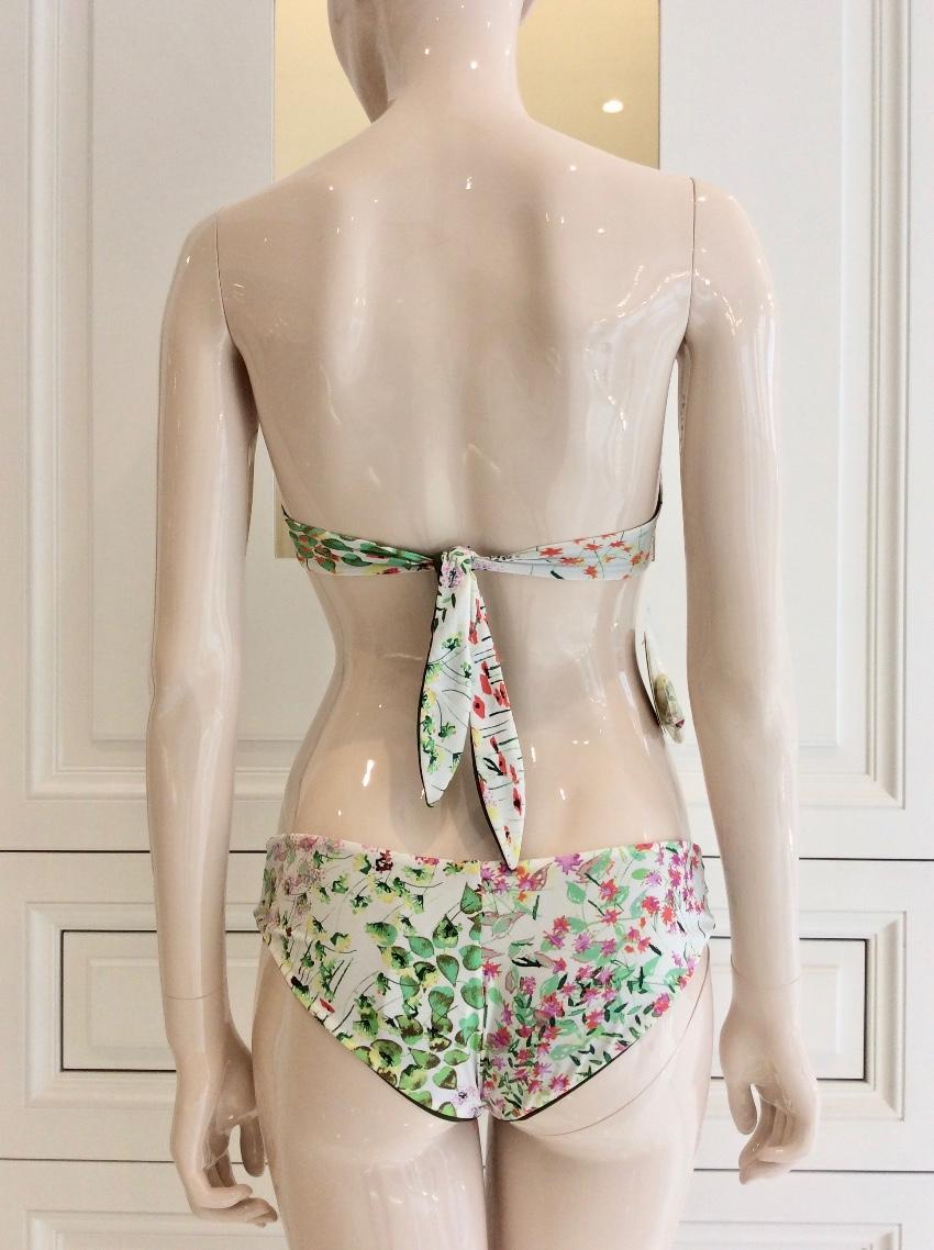 Cotton Club Italy Couture Floral Bandeau Tie Bikini