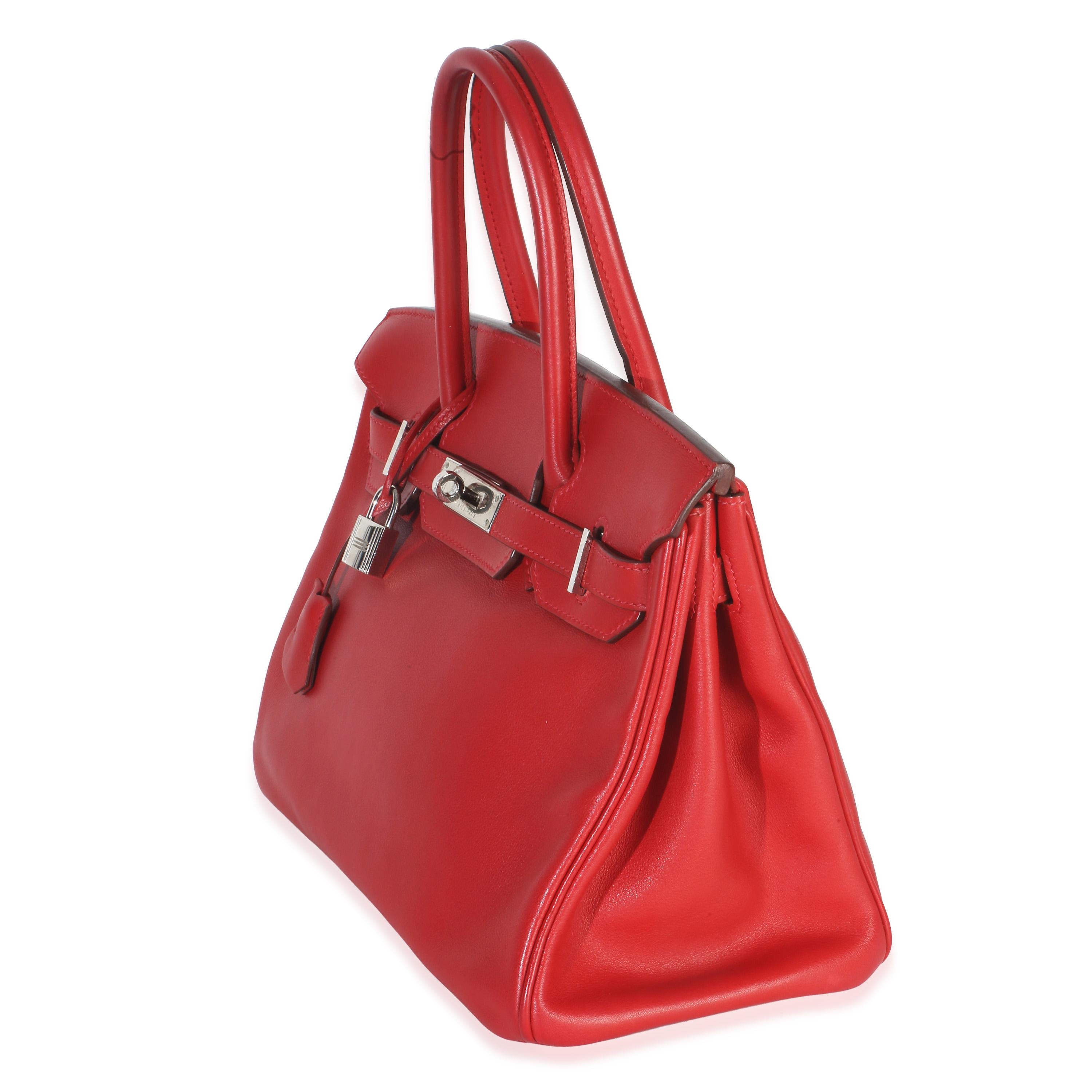 Hermès  Swift Birkin 30 PHW Rouge Casaque