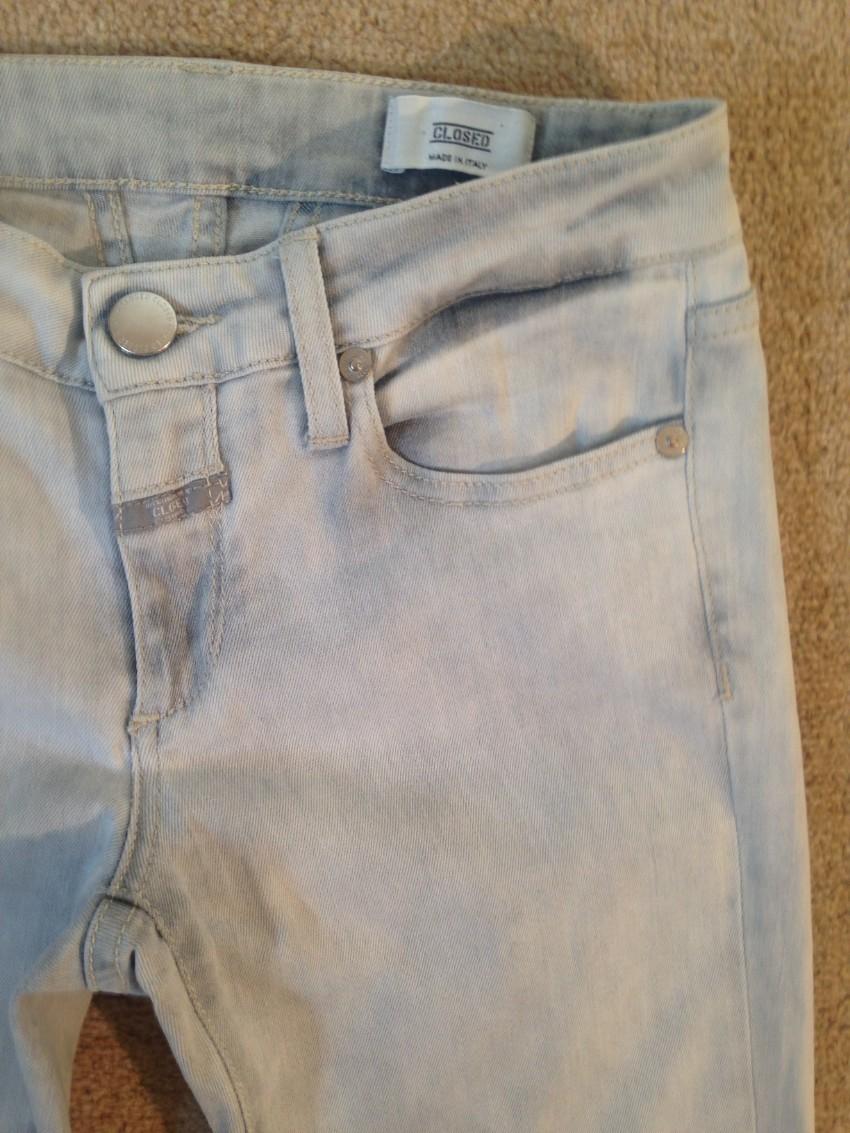 Closed pale grey marl skinny stretchy jeans