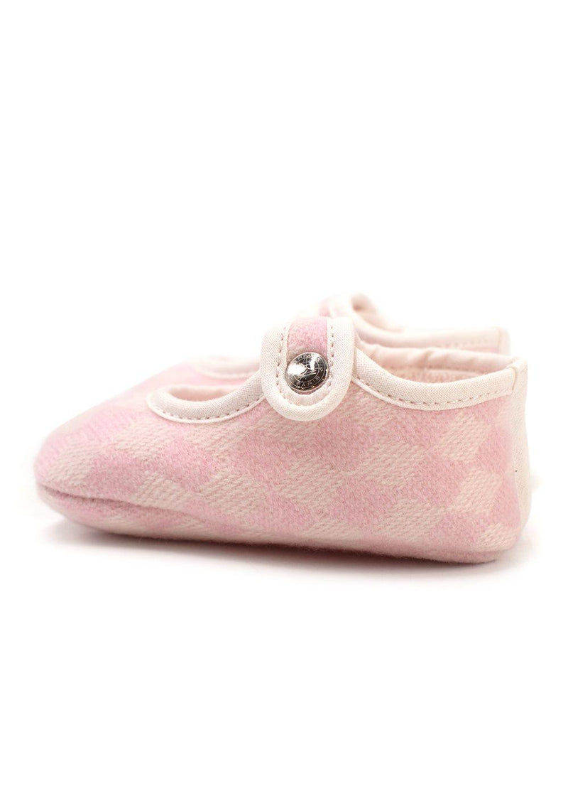 Hermes Pink Chequered Baby Booties