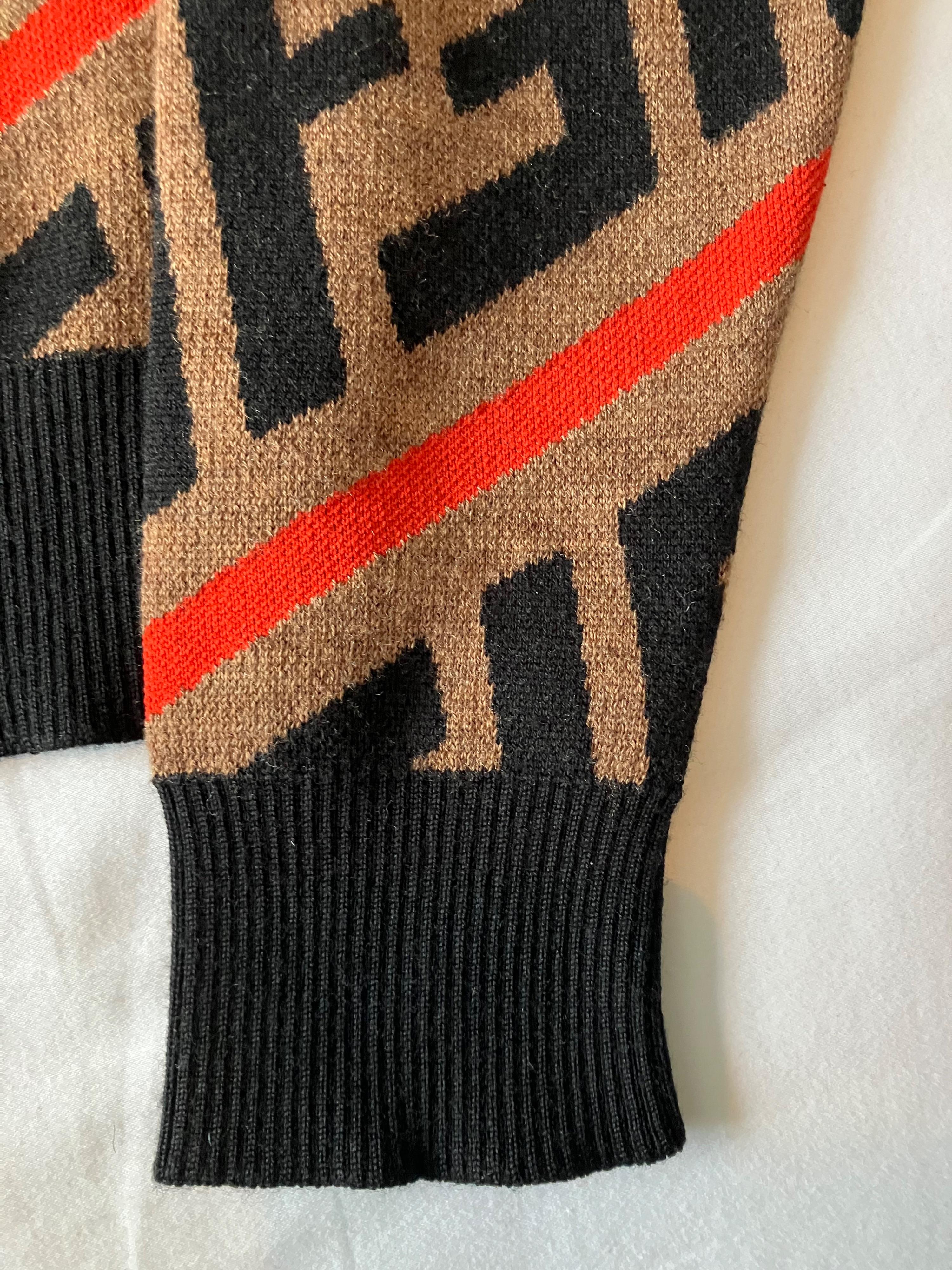 Fendi Kids Monogram Wool Turtle Neck Jumper