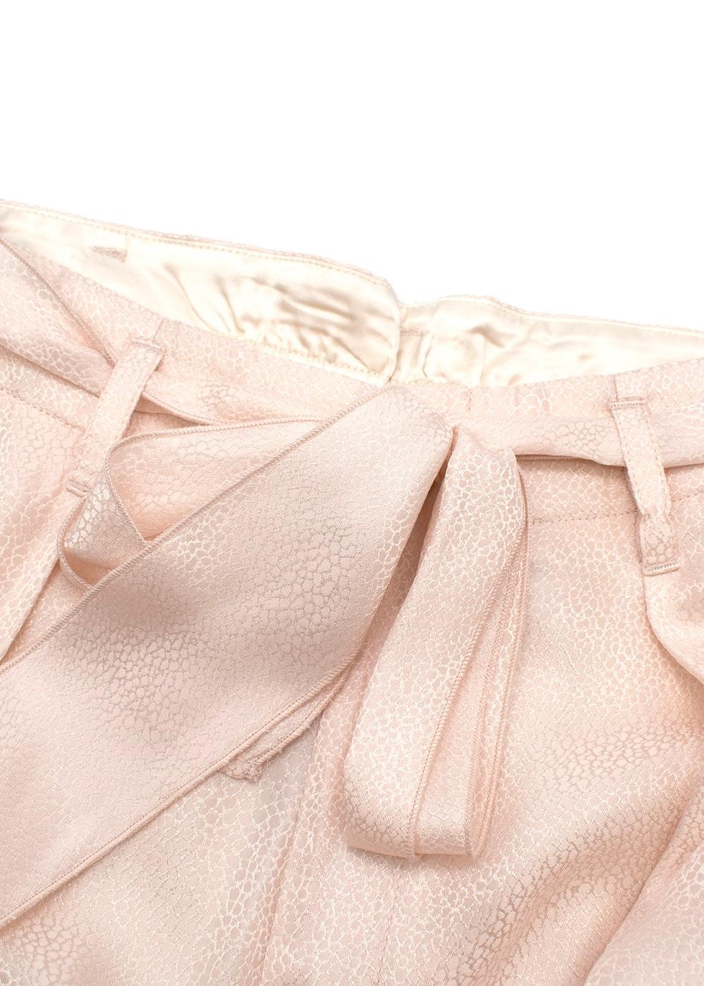 Pale pink hammered silk trousers