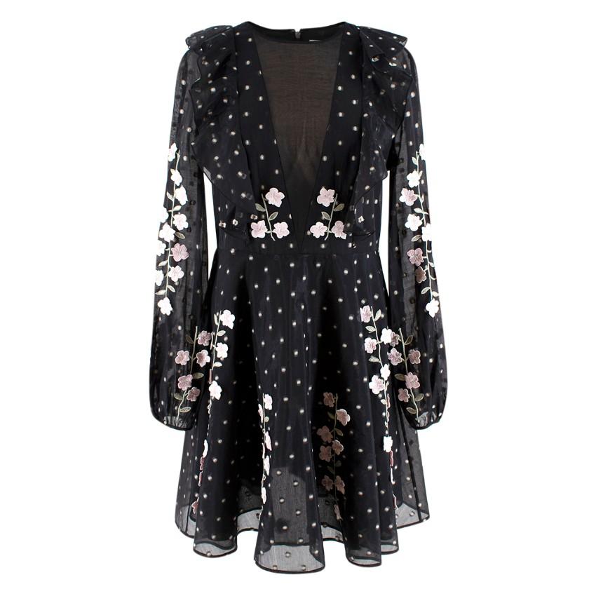 Giambattista Valli x H&M Black Lace Floral Embroidery Dress