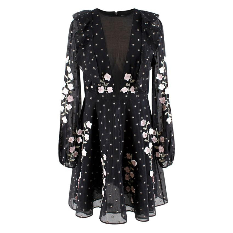 Giambattista Valli x H&M Black Lace Floral Embroidery Dress
