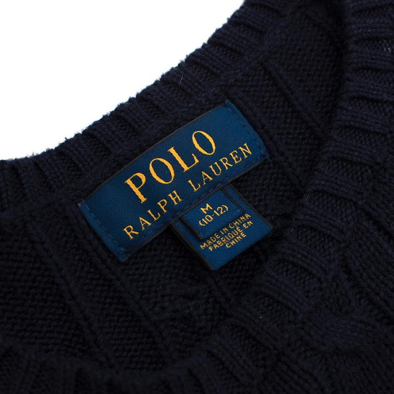 Polo Ralph Lauren Navy Cotton Cable Knit Sweater