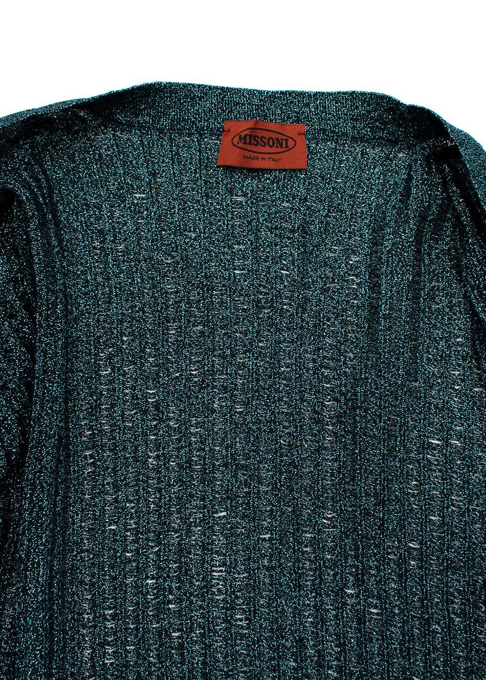 Missoni Blue Metallic Maxi Cardigan