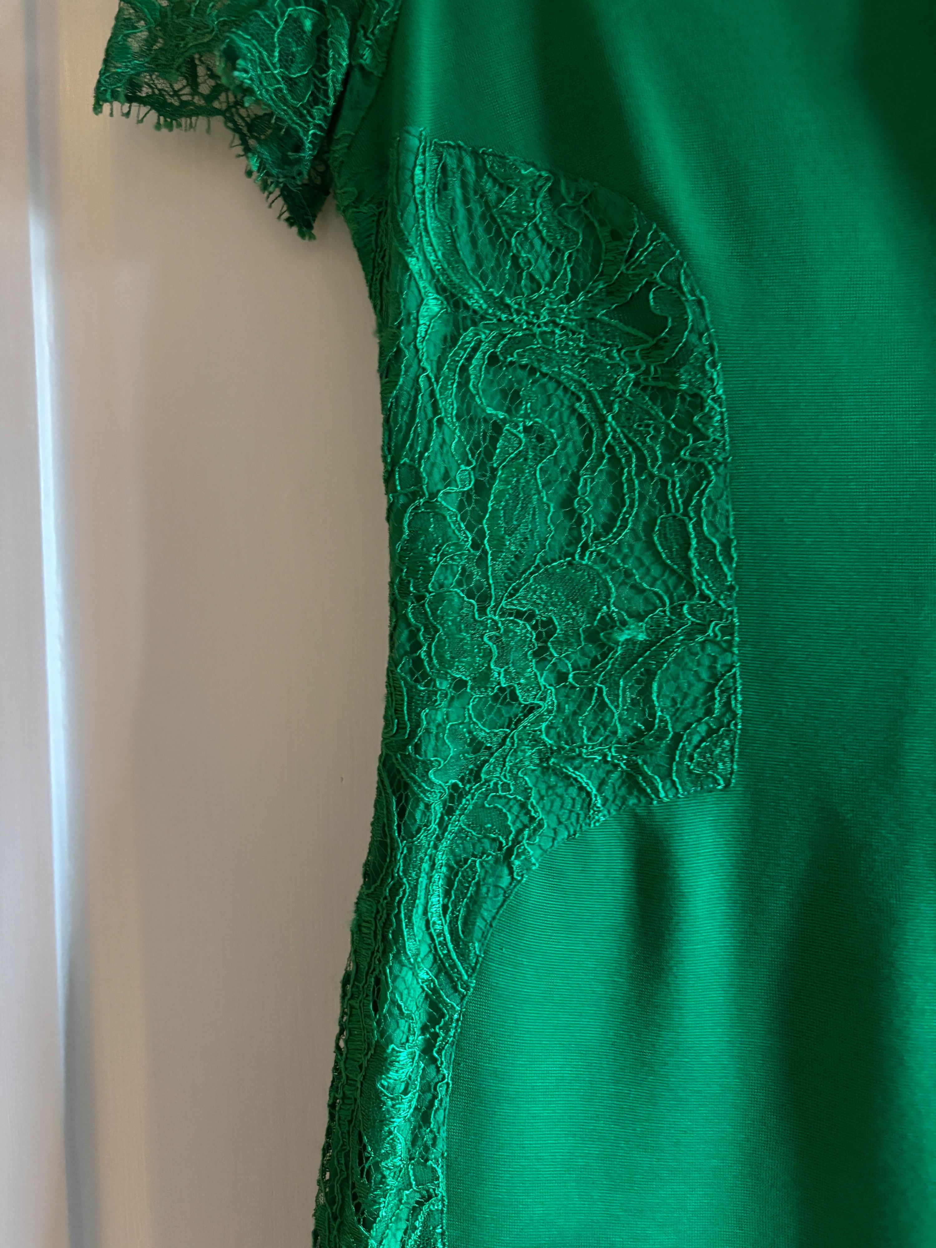 Pucci Emerald Green Lace Trim Dress