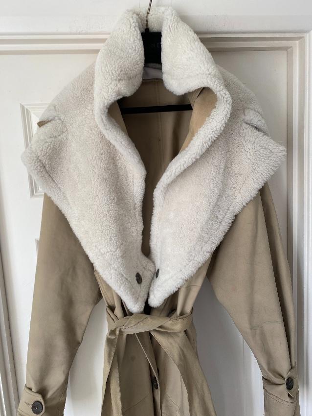 Sharon Wauchob Shearling Lined Cotton Trench Coat