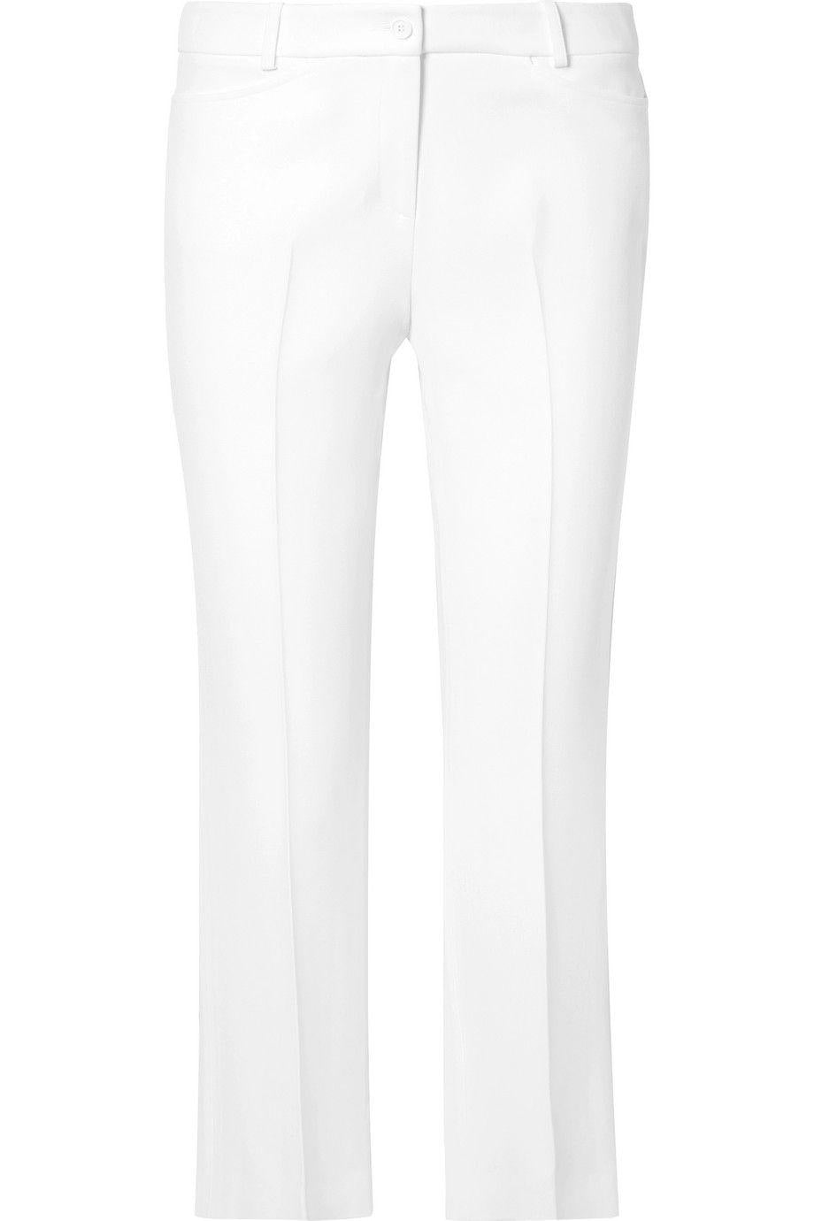 Michael Kors White Crepe Cropped Trousers