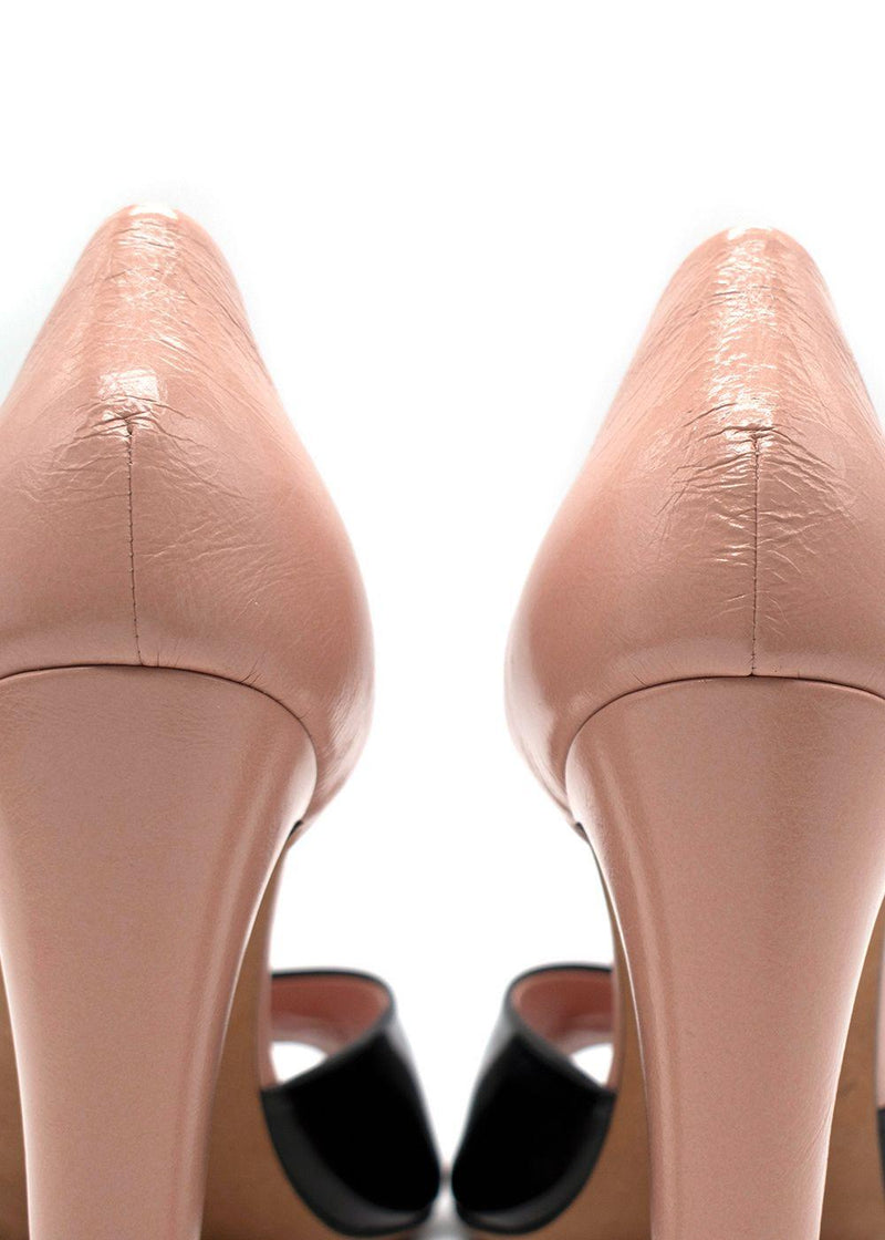 Chanel Bi-colour Peep Toe Patent Leather Heels