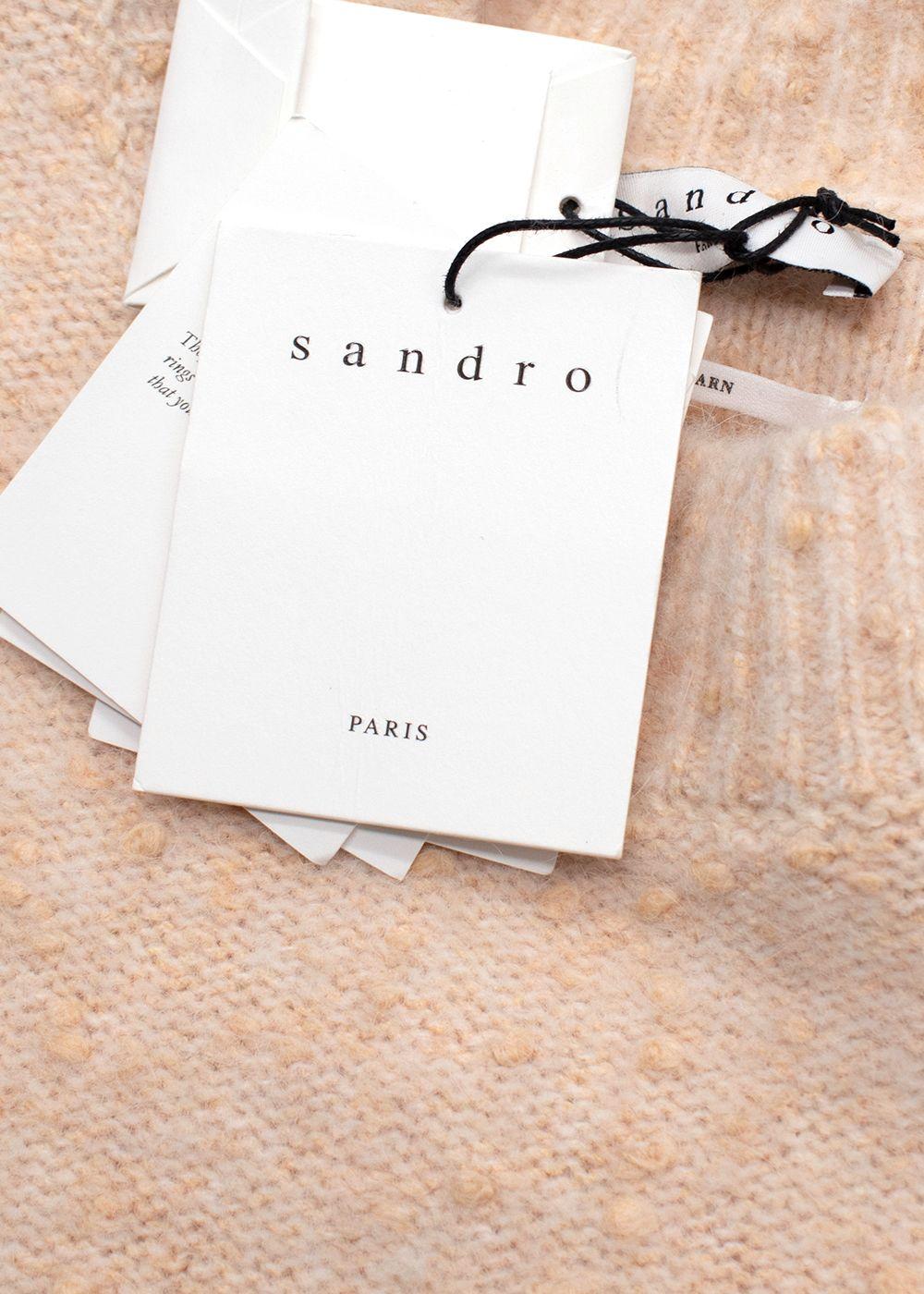 Sandro Peach Short Sleeve Alpaca Blend Jumper