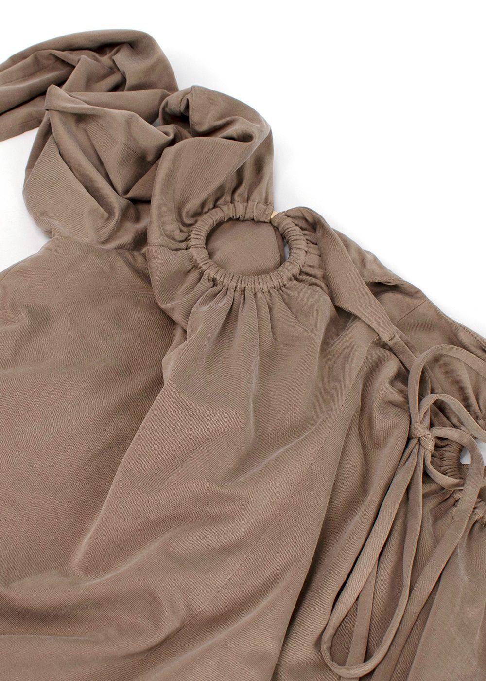 Dion Lee Taupe Cut Out Halterneck Mini Dress