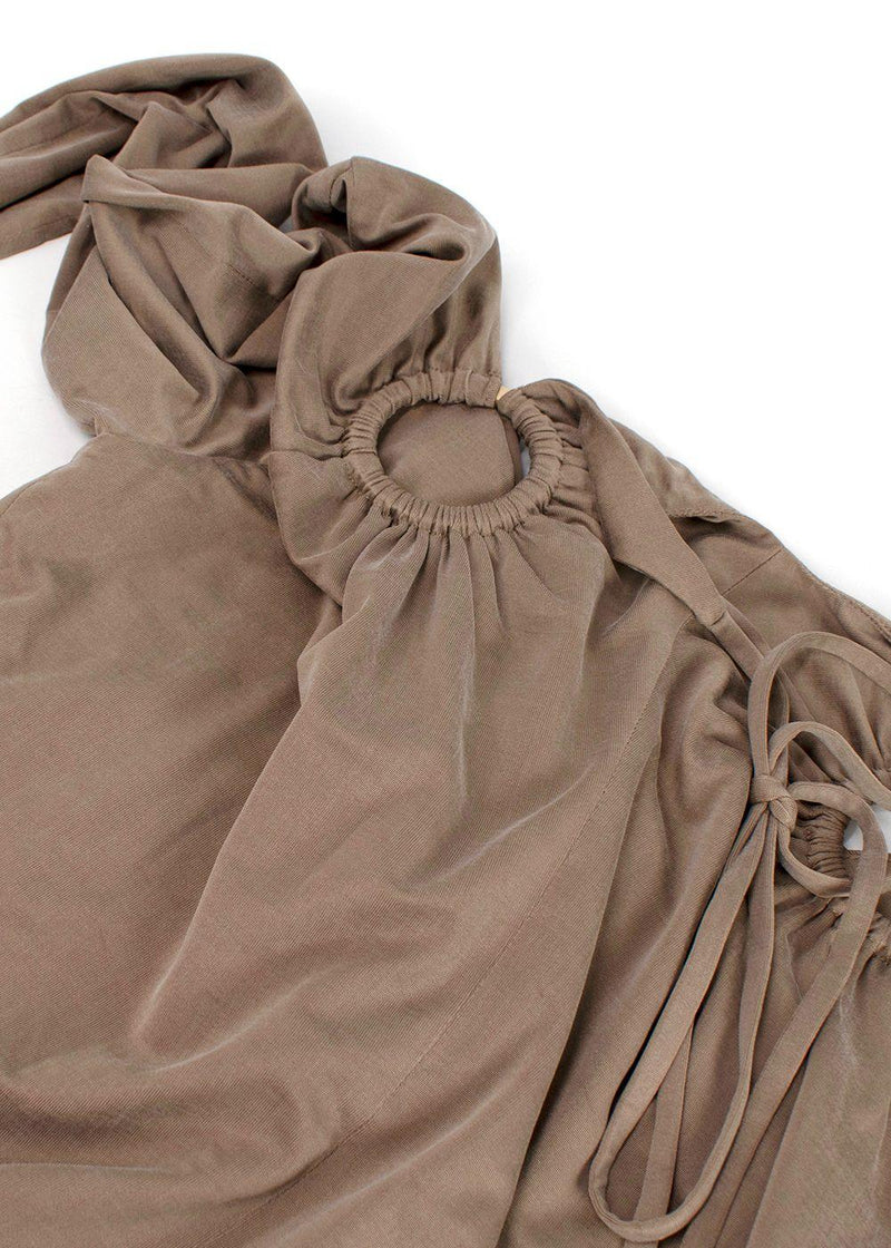 Dion Lee Taupe Cut Out Halterneck Mini Dress