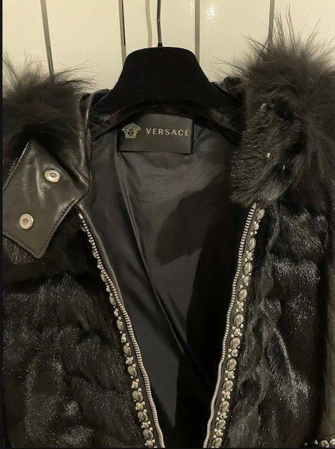 Black leather & goat fur jacket