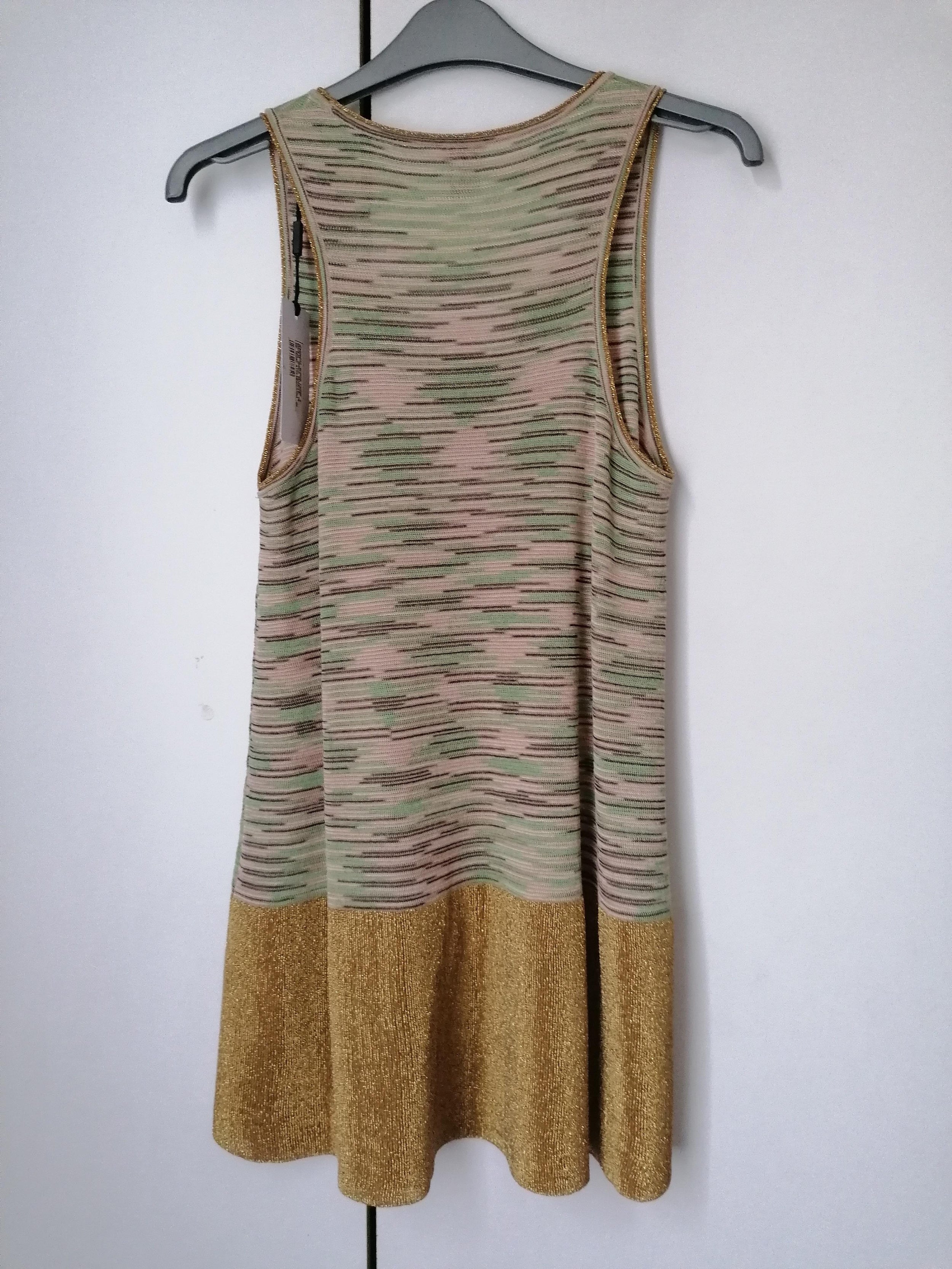 M Green, Pink & Gold Knitted Skater Dress