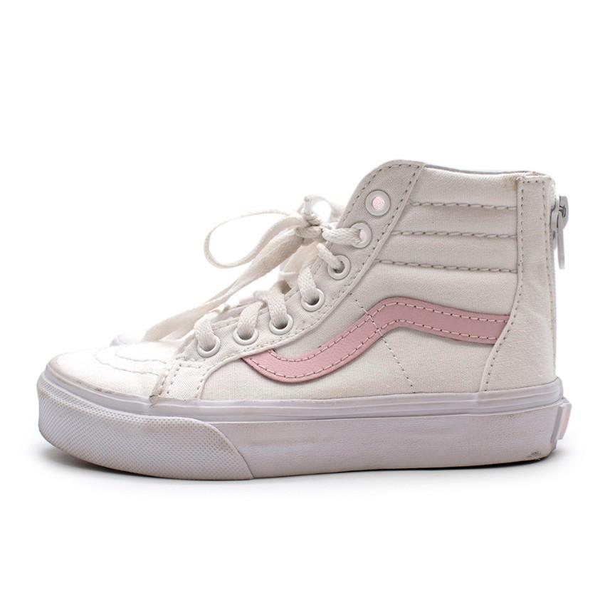 Vans White and Pink High Top Zipped Trainers
