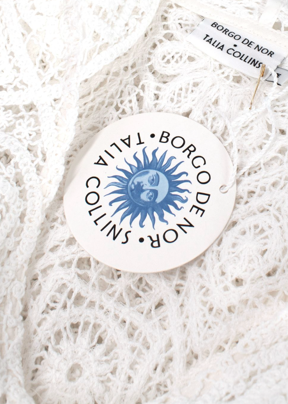 Borgo De Nor White Crochet Divona Brea Dress