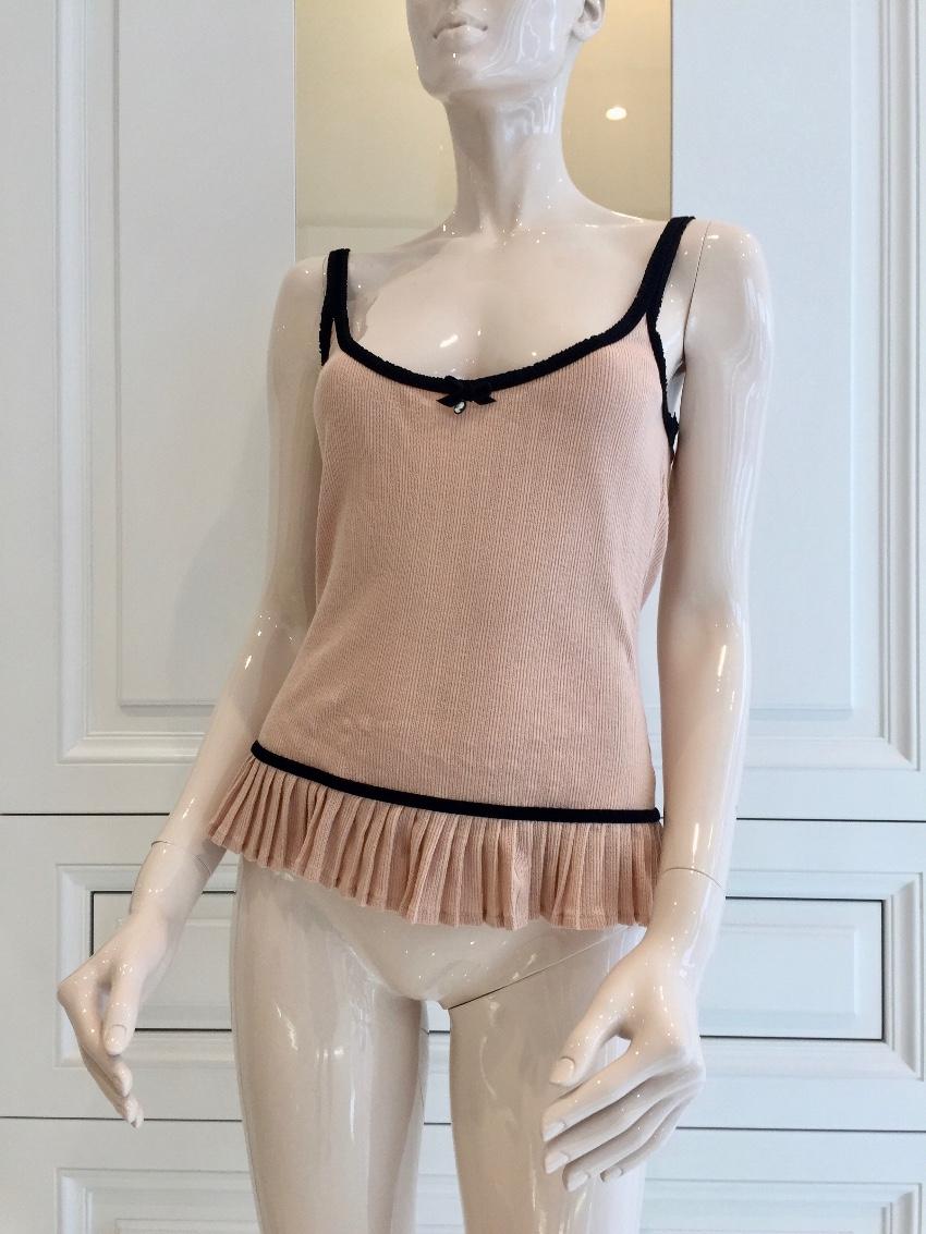 Blumarine Pleated Soft Peach Camisole