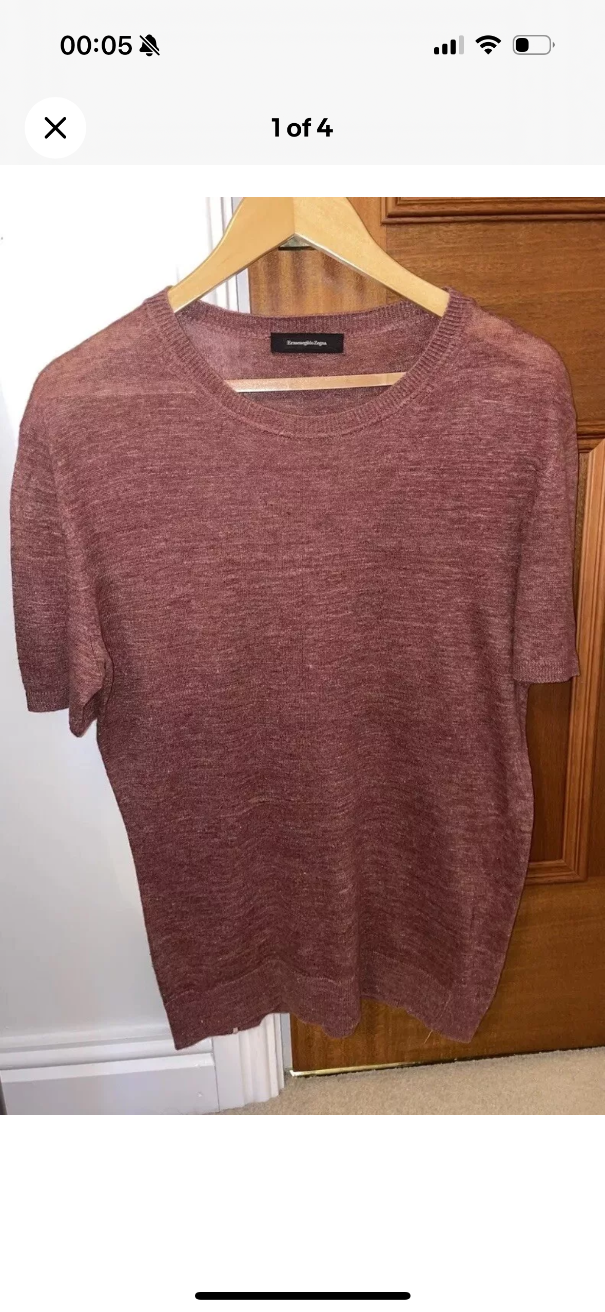 Zegna Deep Pink Linen/Cotton Blend T Shirt