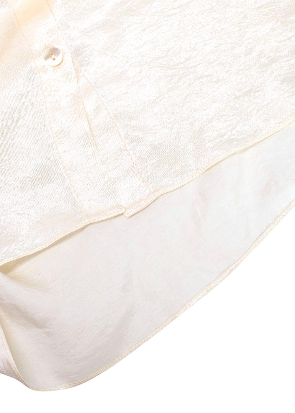 Marianna Senchina Cream Satin Open Draped-back Blouse