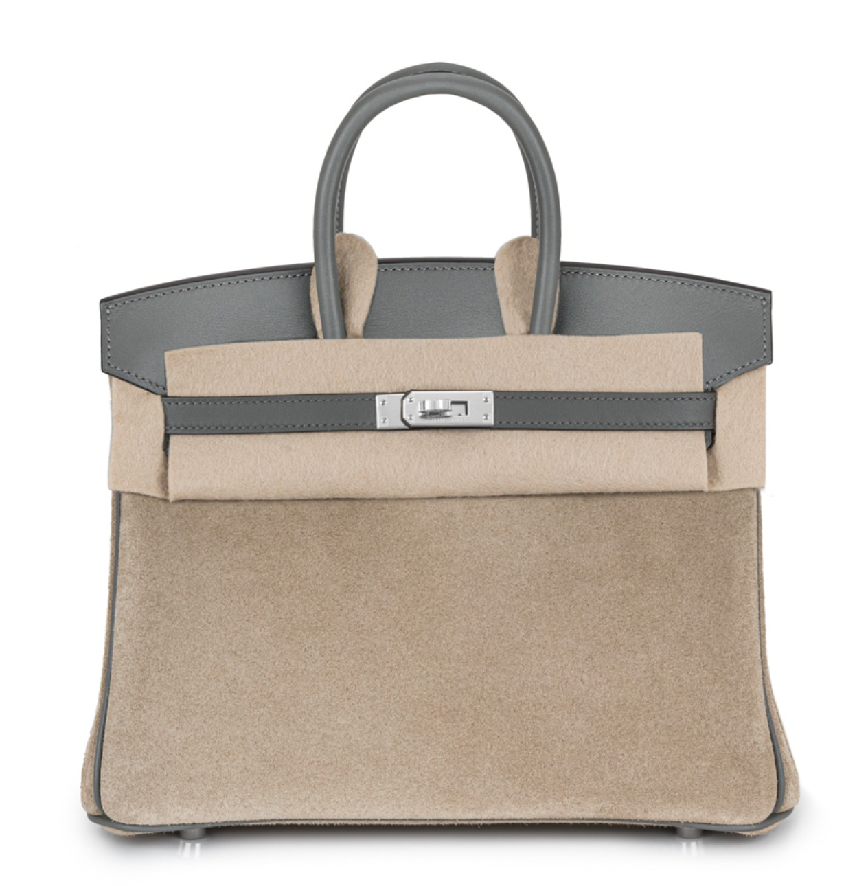Hermes Gris Meyer & Gris Caillou Grizzly Birkin 25 PHW