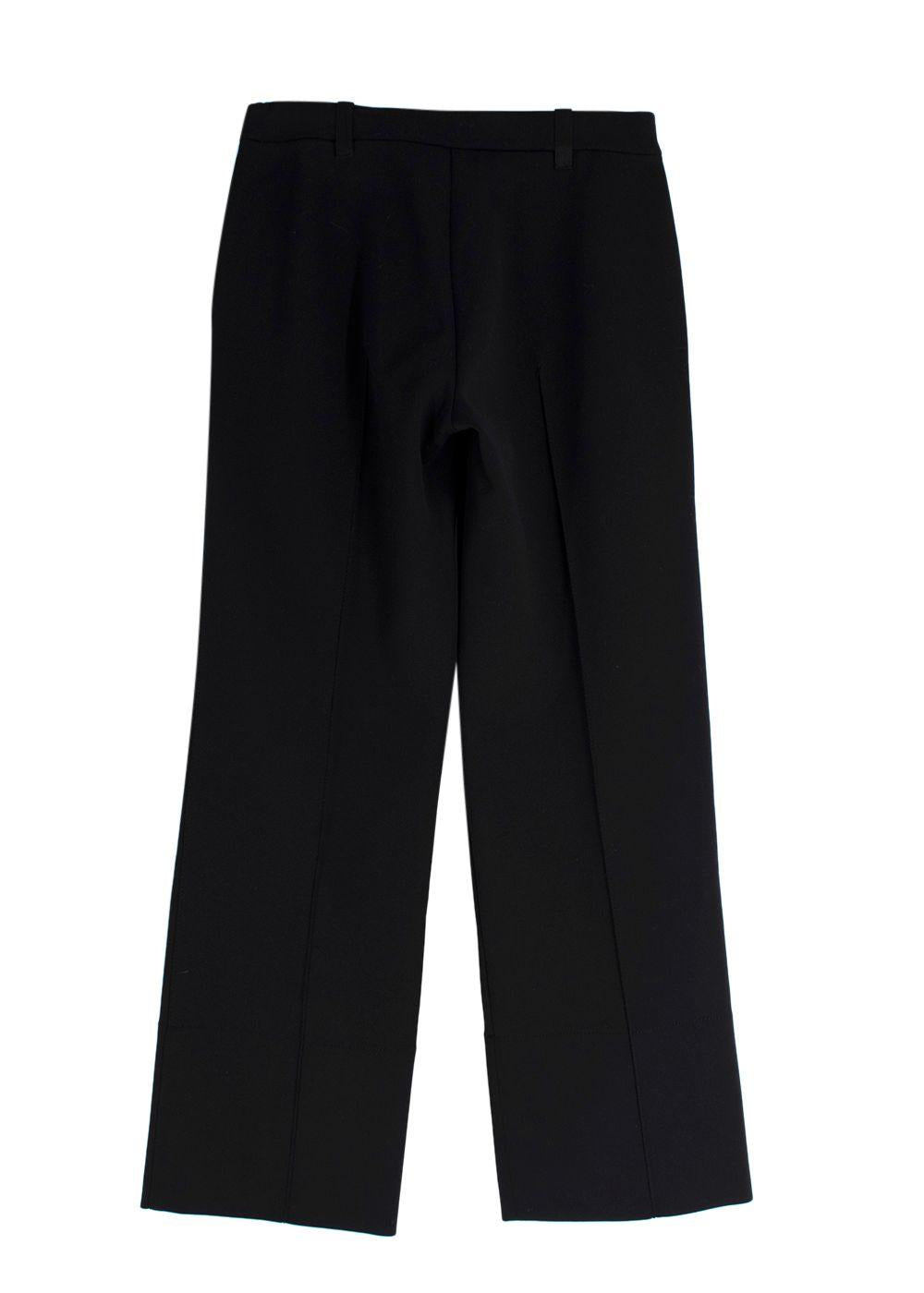 The Row Black Stretch Straight Leg Trousers
