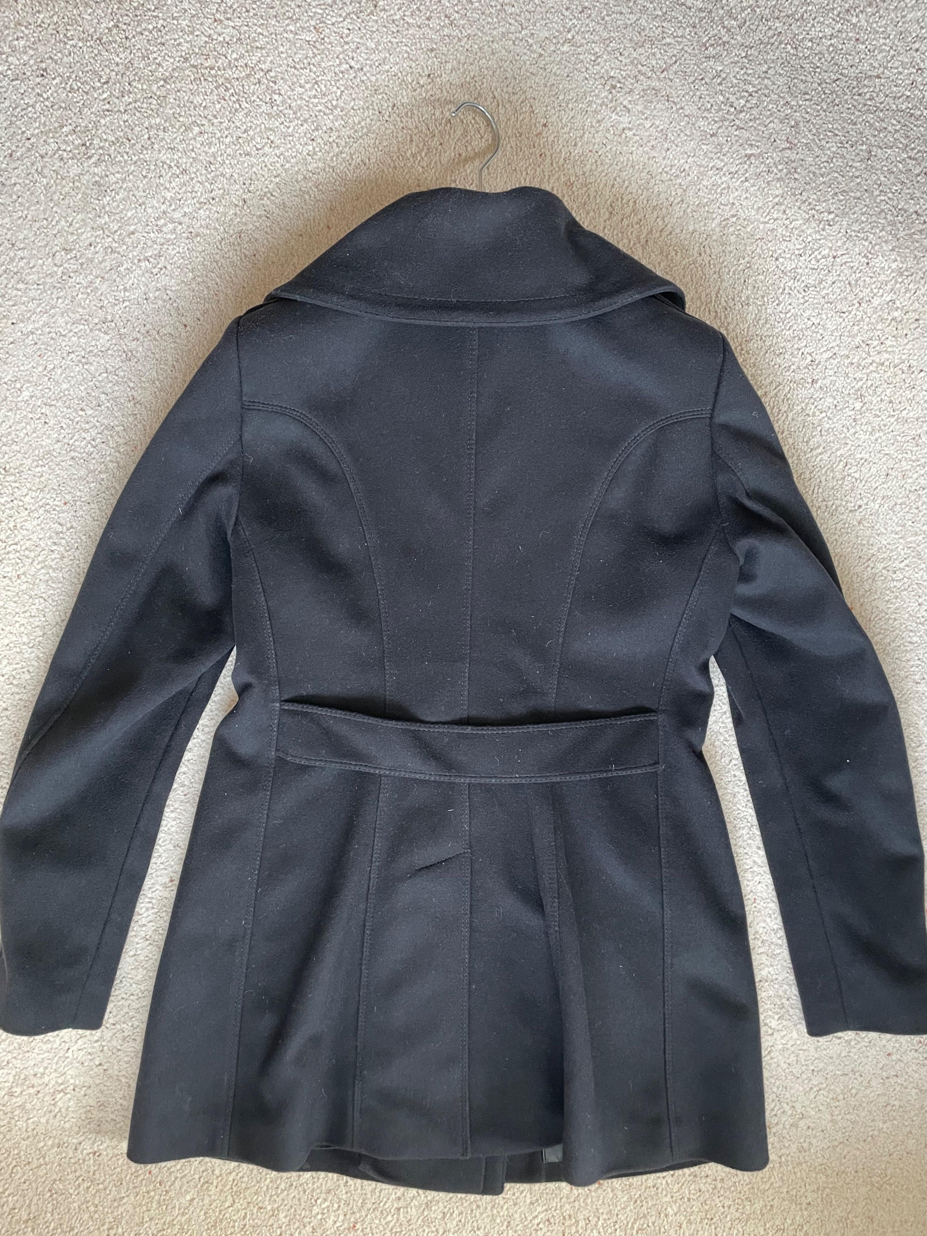 Burberry Black Double Breasted Wool Peacoat